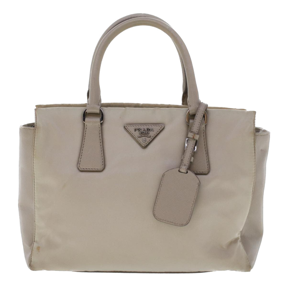 PRADA Hand Bag Nylon Leather Gray  48188