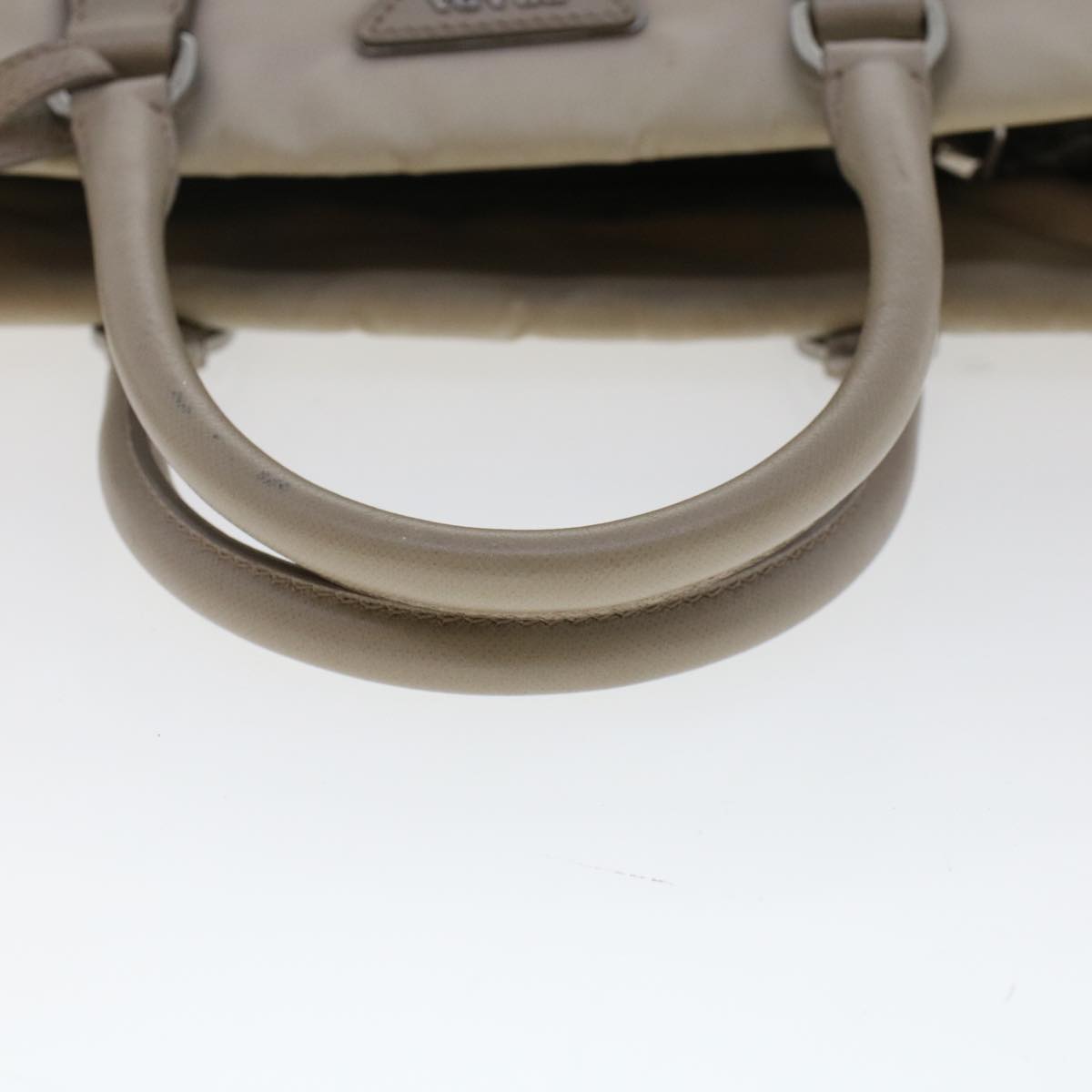 PRADA Hand Bag Nylon Leather Gray  48188