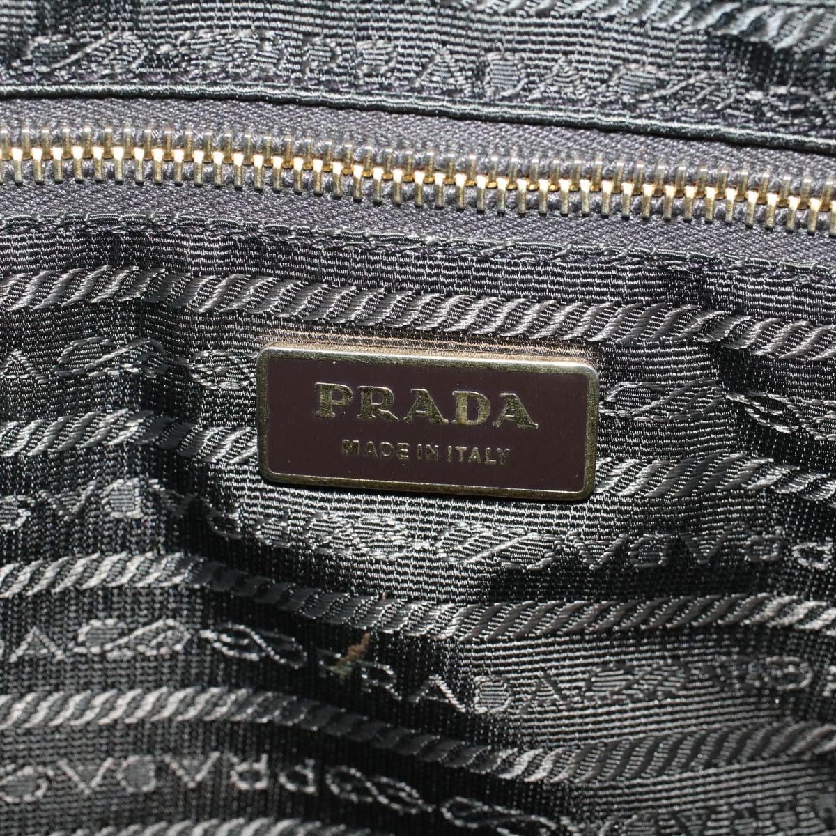 PRADA Safiano Leather Hand Bag Gold Tone  48193