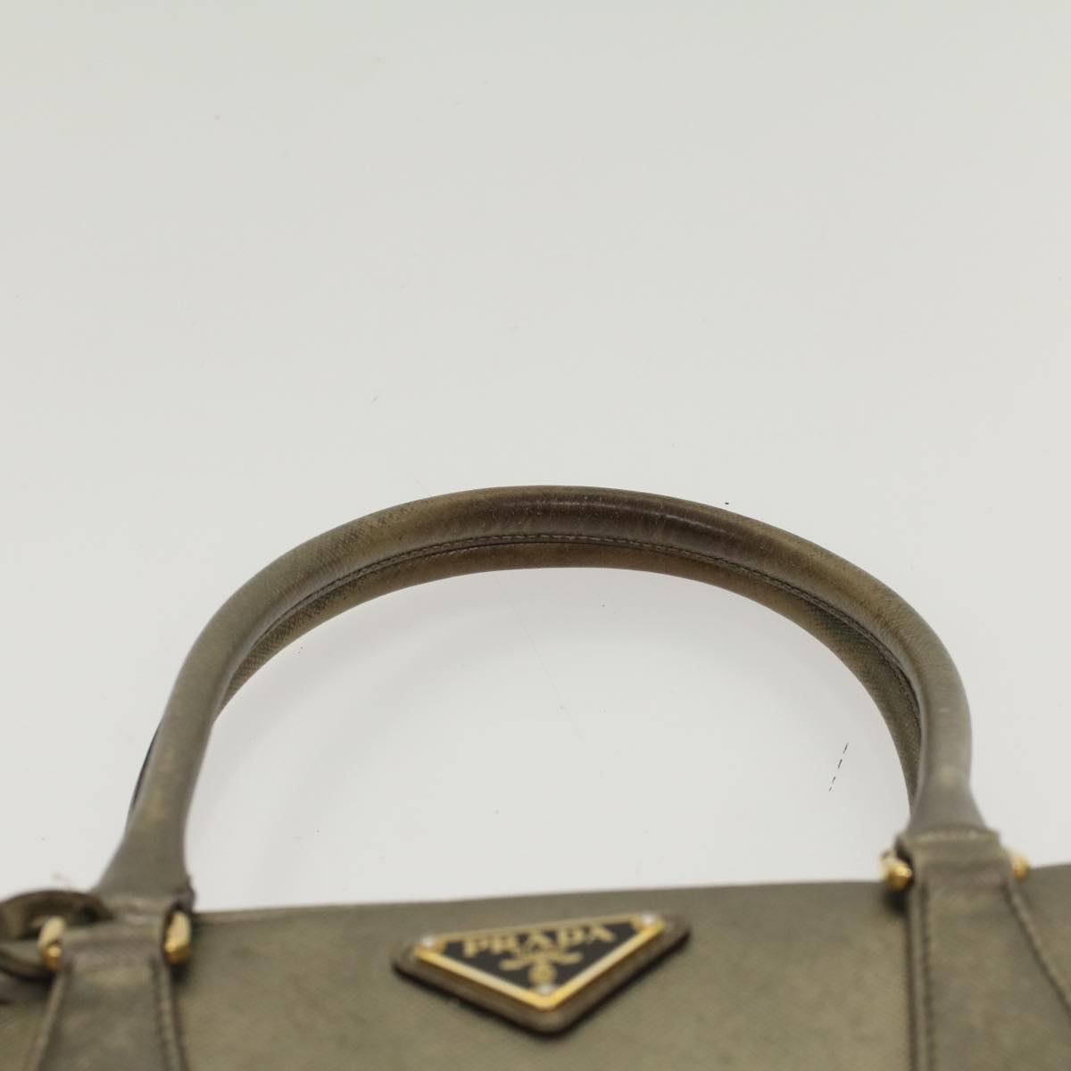 PRADA Safiano Leather Hand Bag Gold Tone  48193