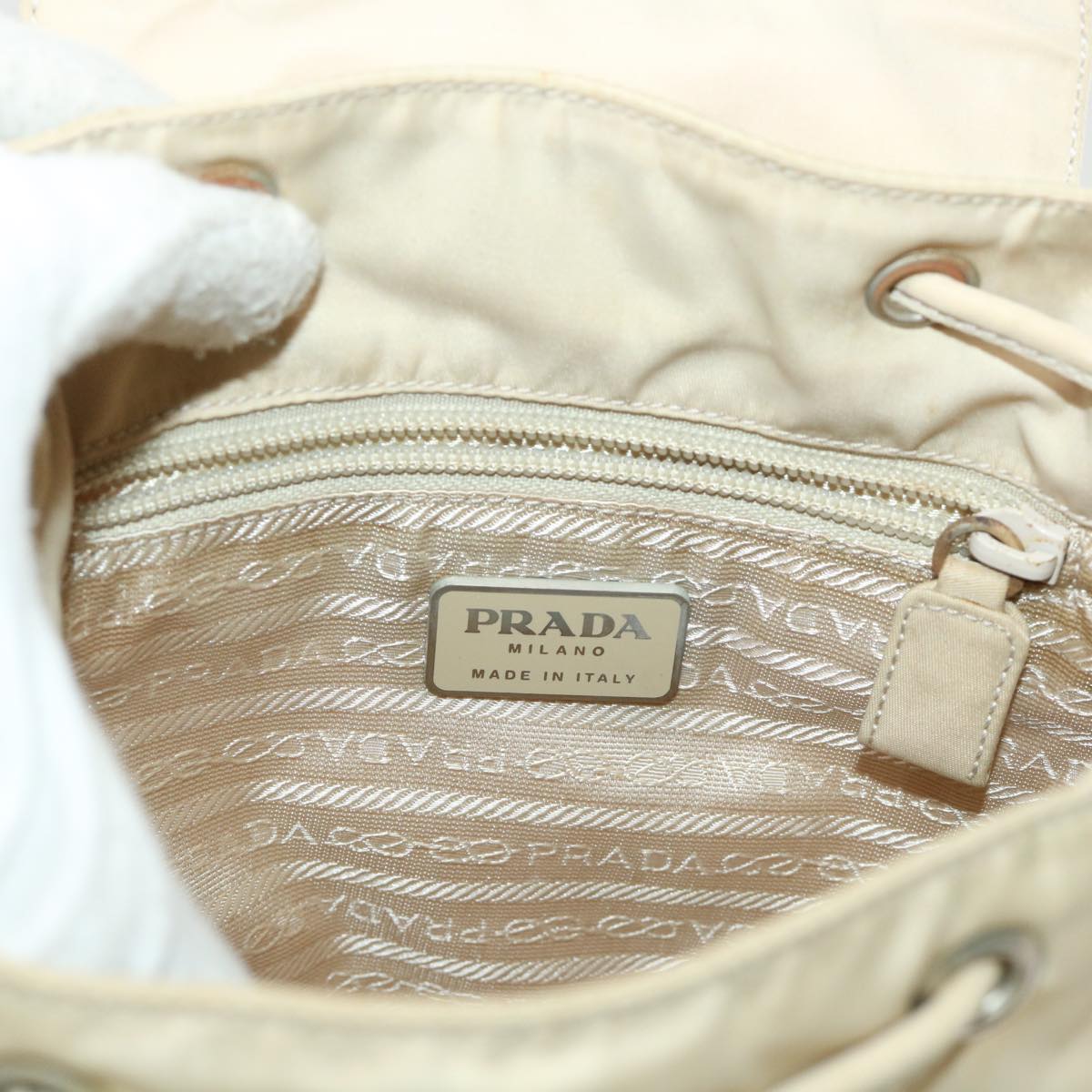 PRADA Backpack Nylon Beige  48226