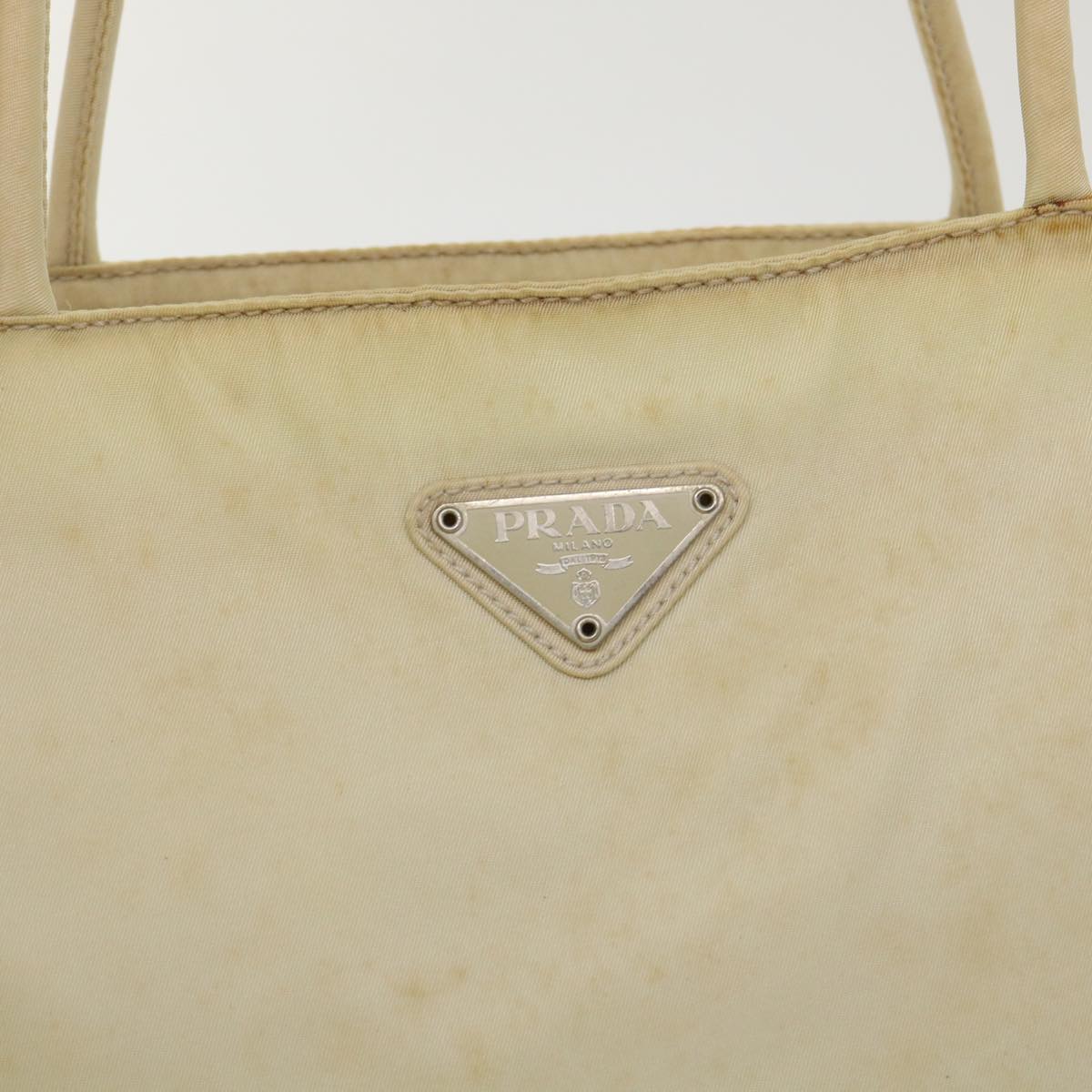 PRADA Hand Bag Nylon Beige  48236