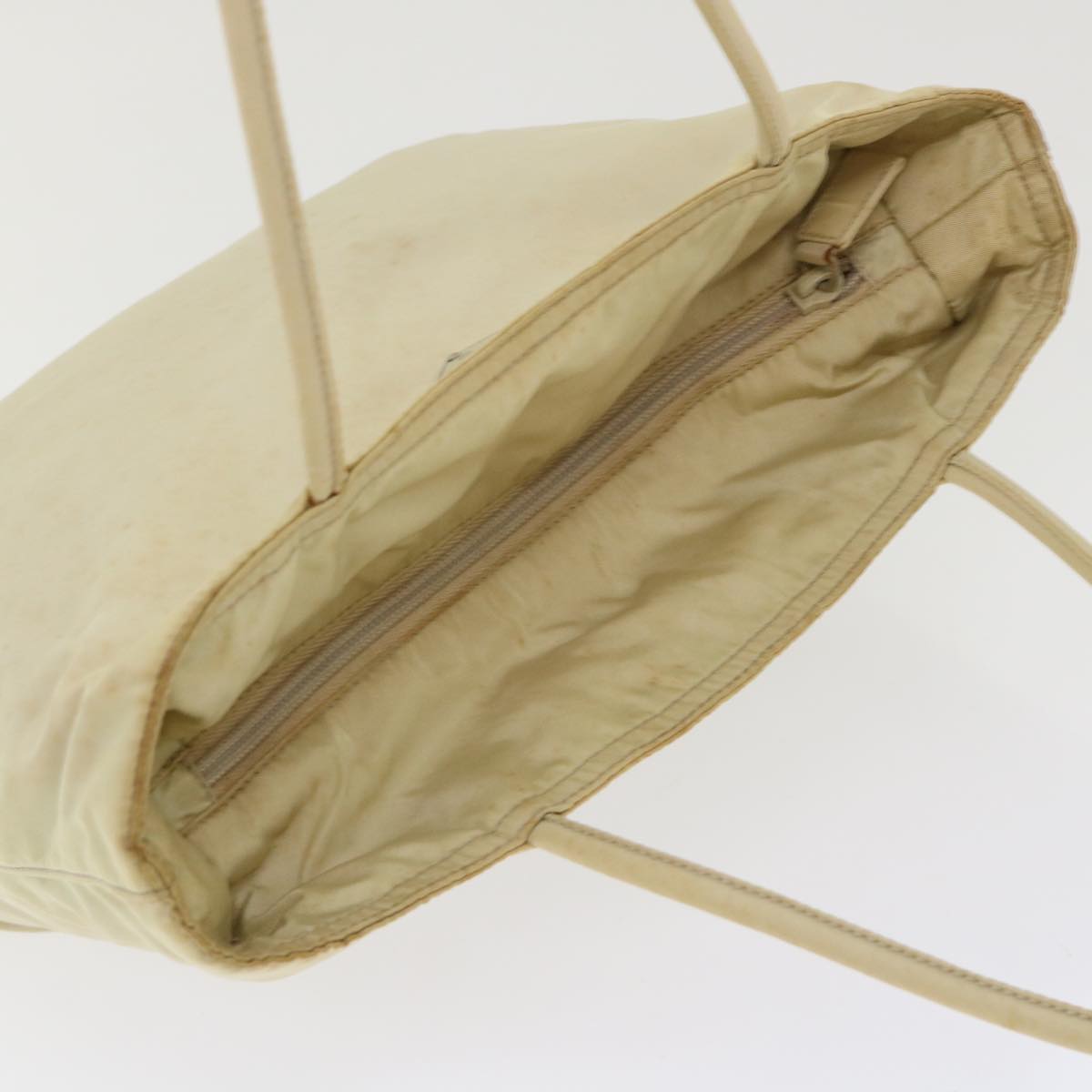 PRADA Hand Bag Nylon Beige  48236