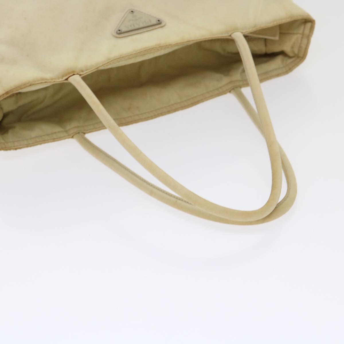 PRADA Hand Bag Nylon Beige  48236