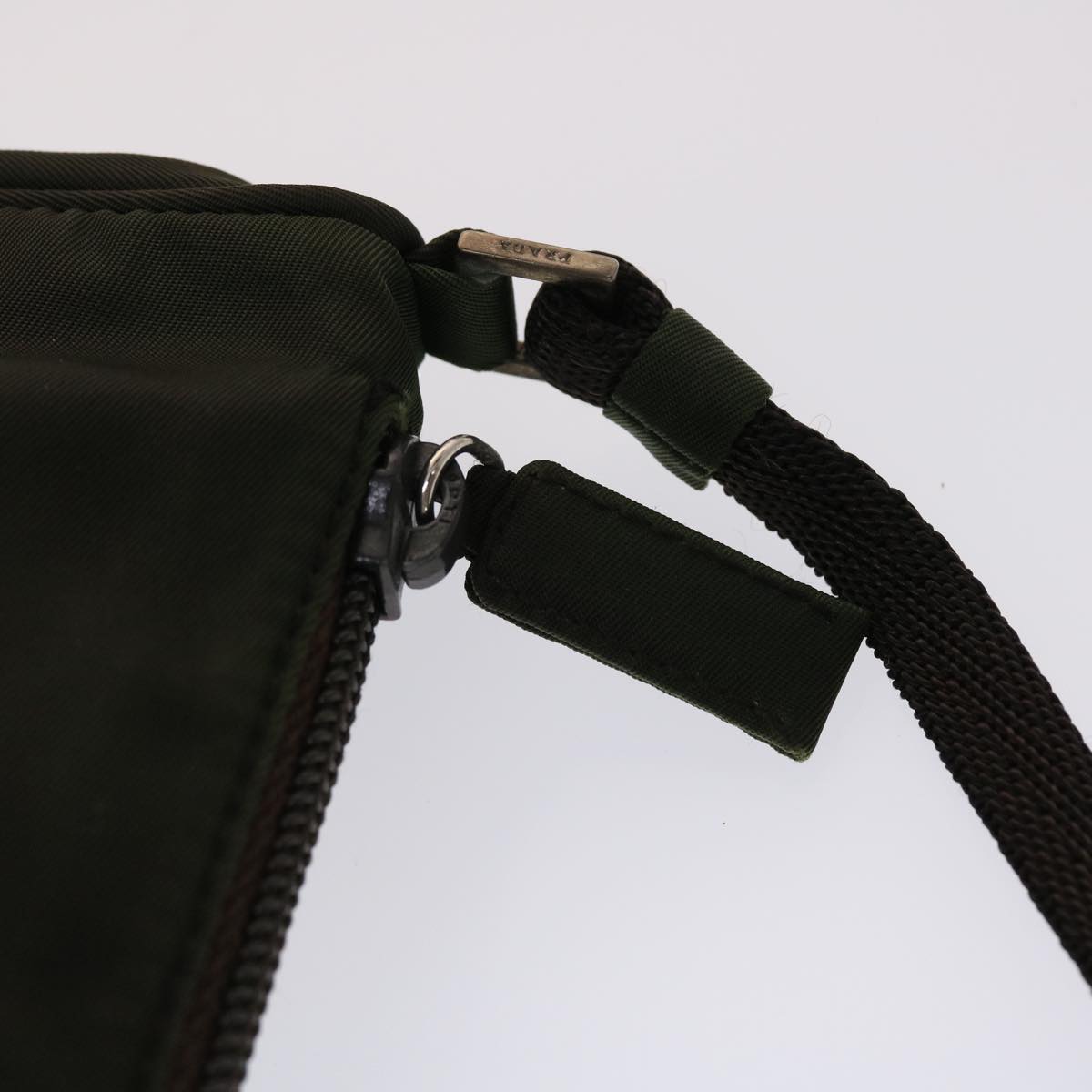 PRADA Accessory Pouch Nylon Khaki  48612