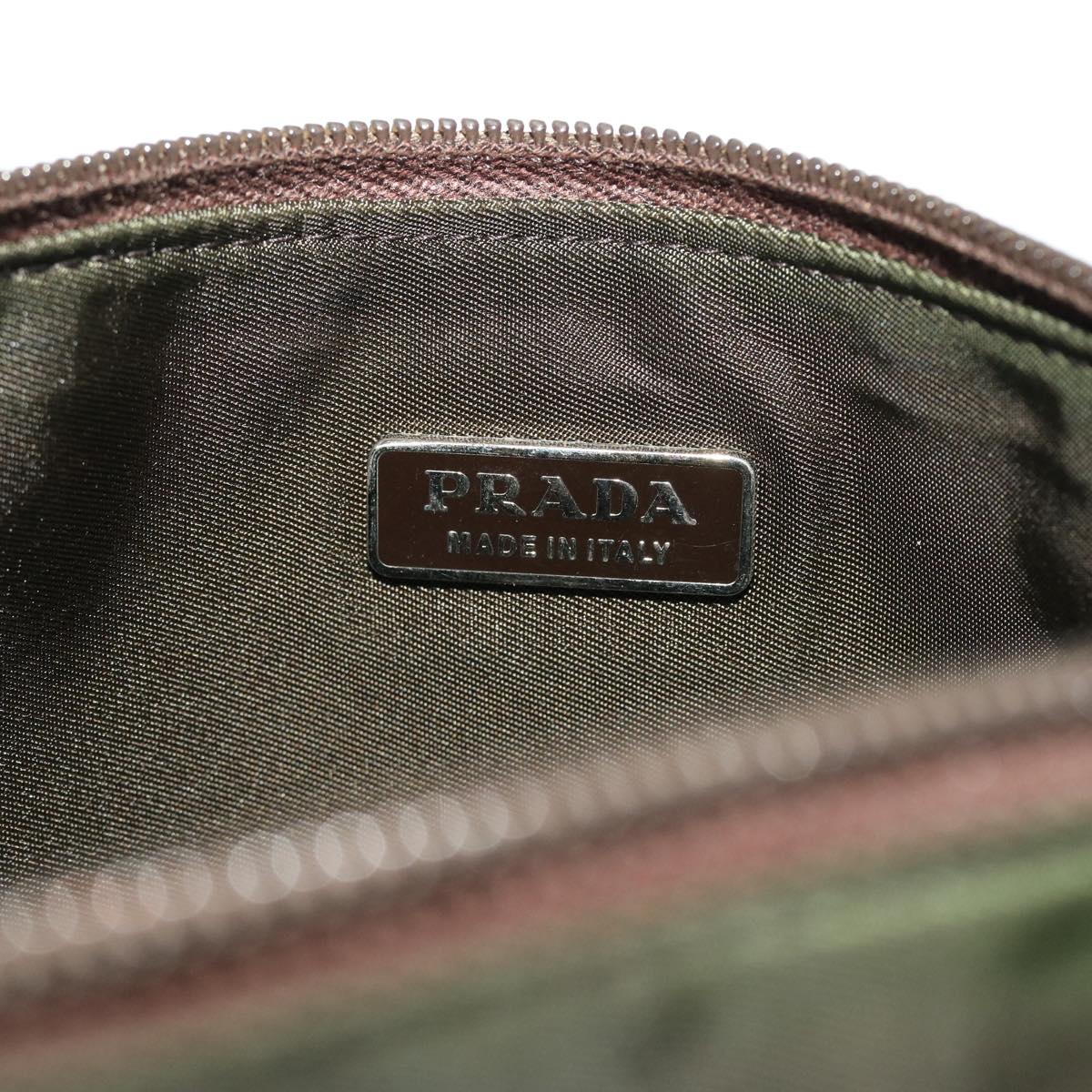 PRADA Accessory Pouch Nylon Khaki  48612