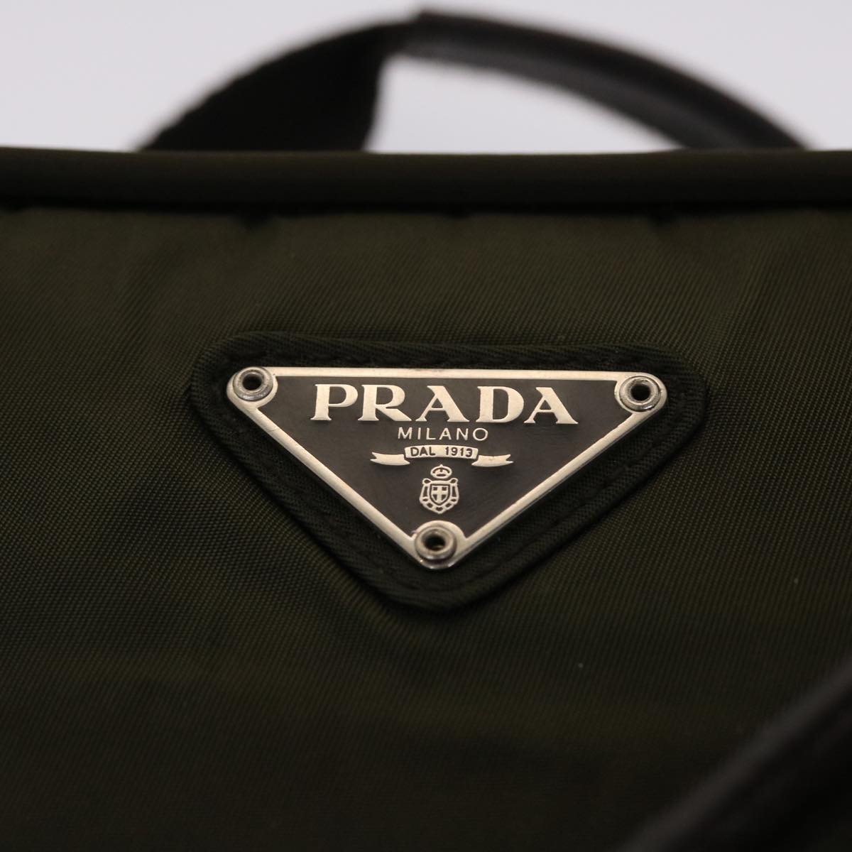 PRADA Hand Bag Nylon Khaki  48613