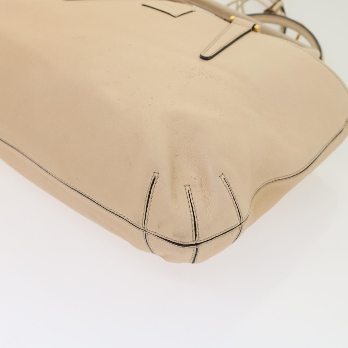 FENDI Hand Bag Suede Leather 2way Beige  48745