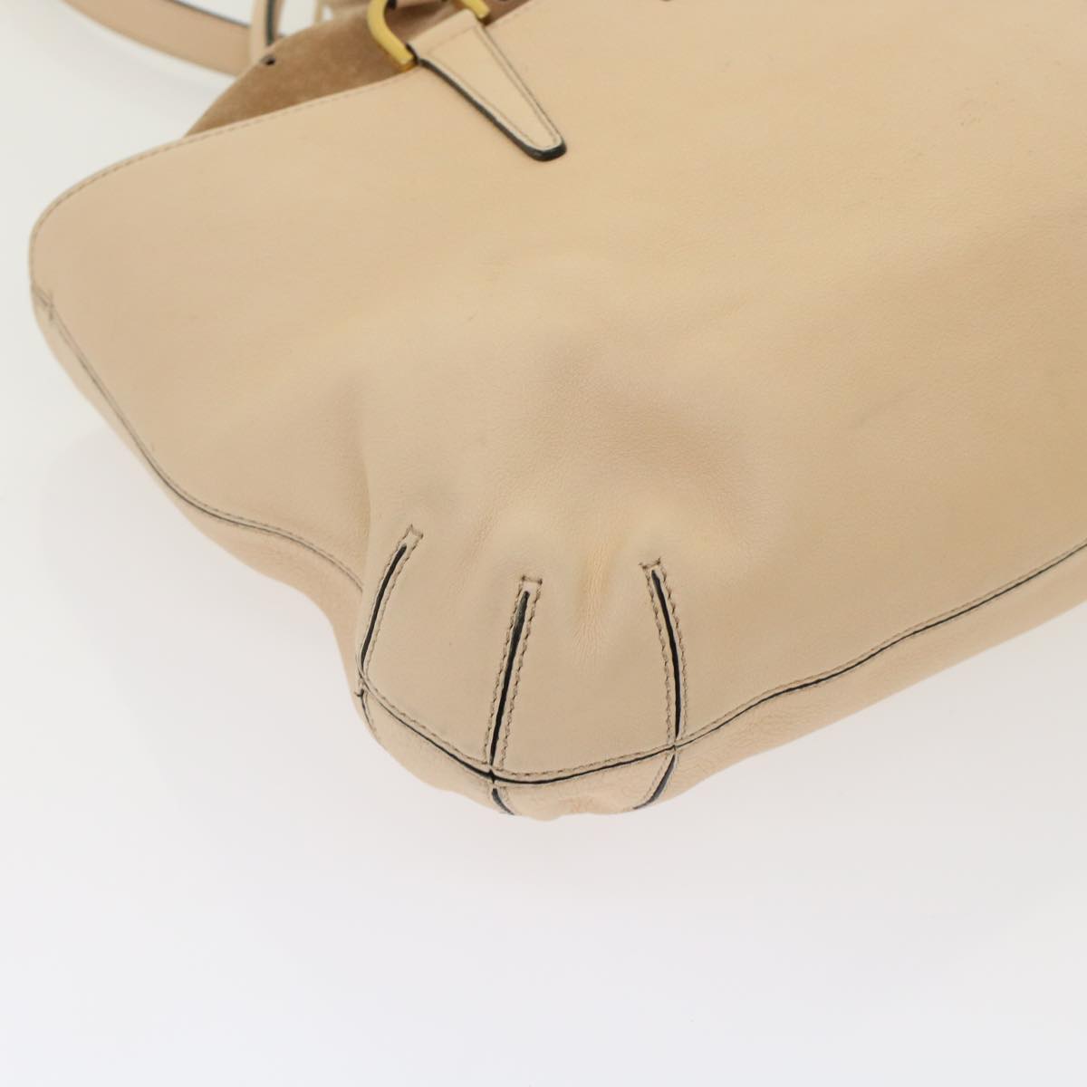 FENDI Hand Bag Suede Leather 2way Beige  48745