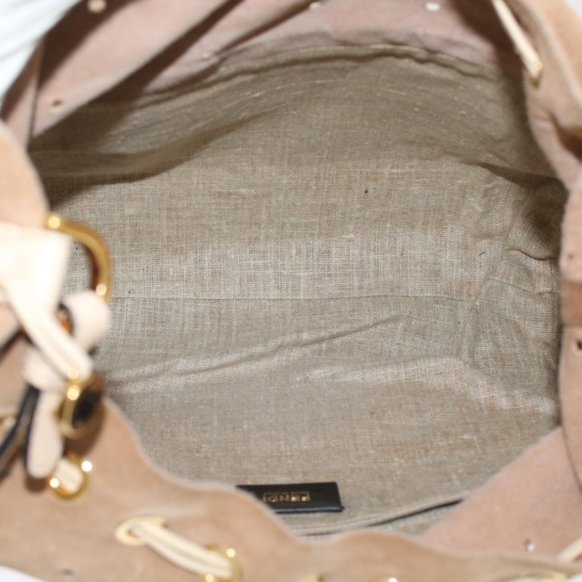 FENDI Hand Bag Suede Leather 2way Beige  48745