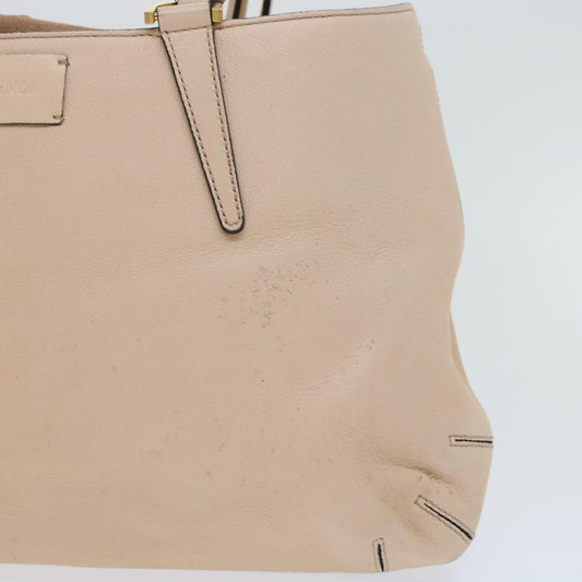 FENDI Hand Bag Suede Leather 2way Beige  48745