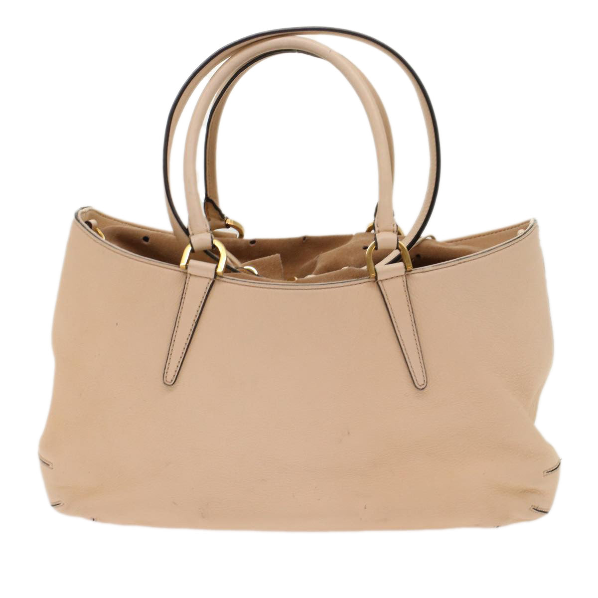 FENDI Hand Bag Suede Leather 2way Beige  48745