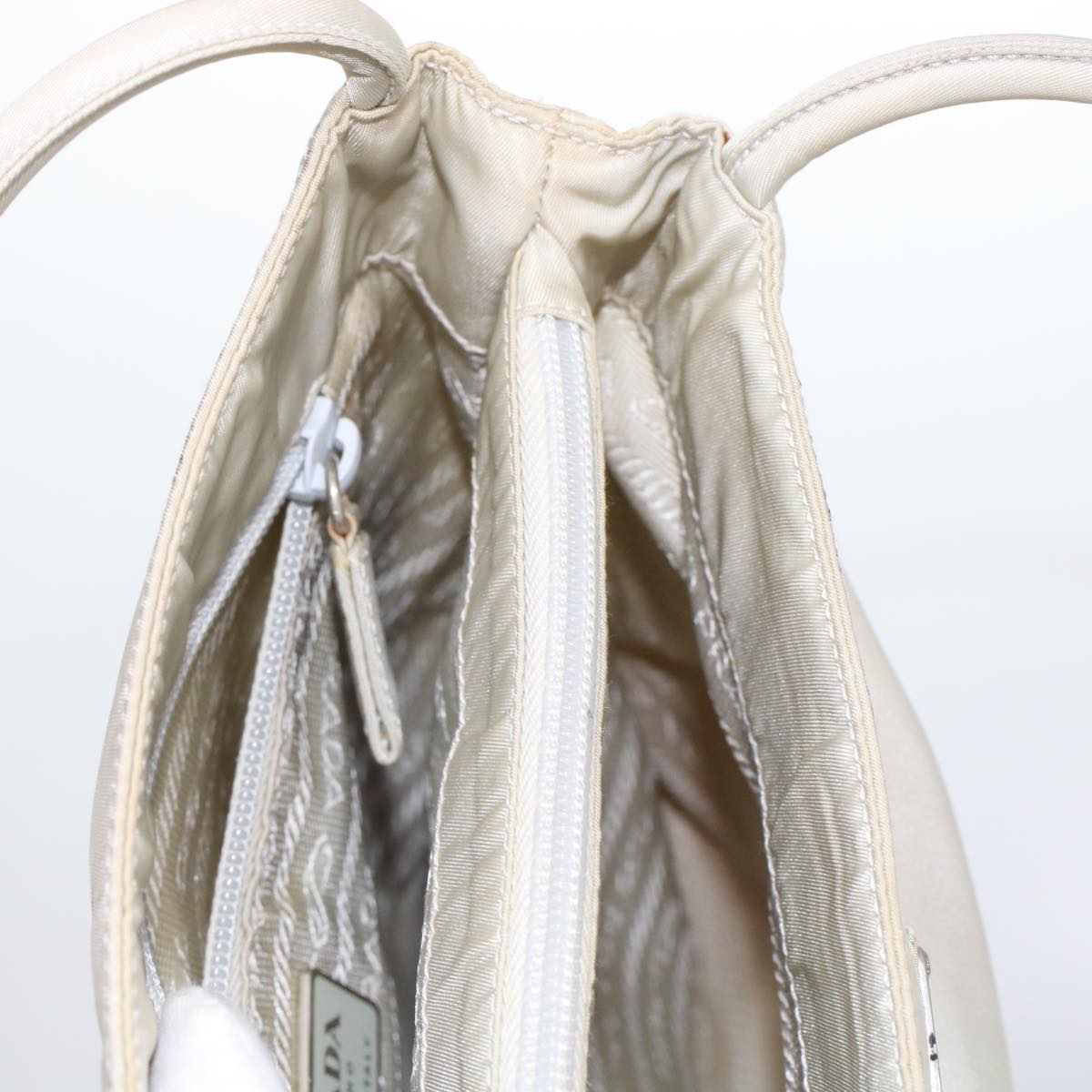 PRADA Tote Bag Nylon Ivory  48758