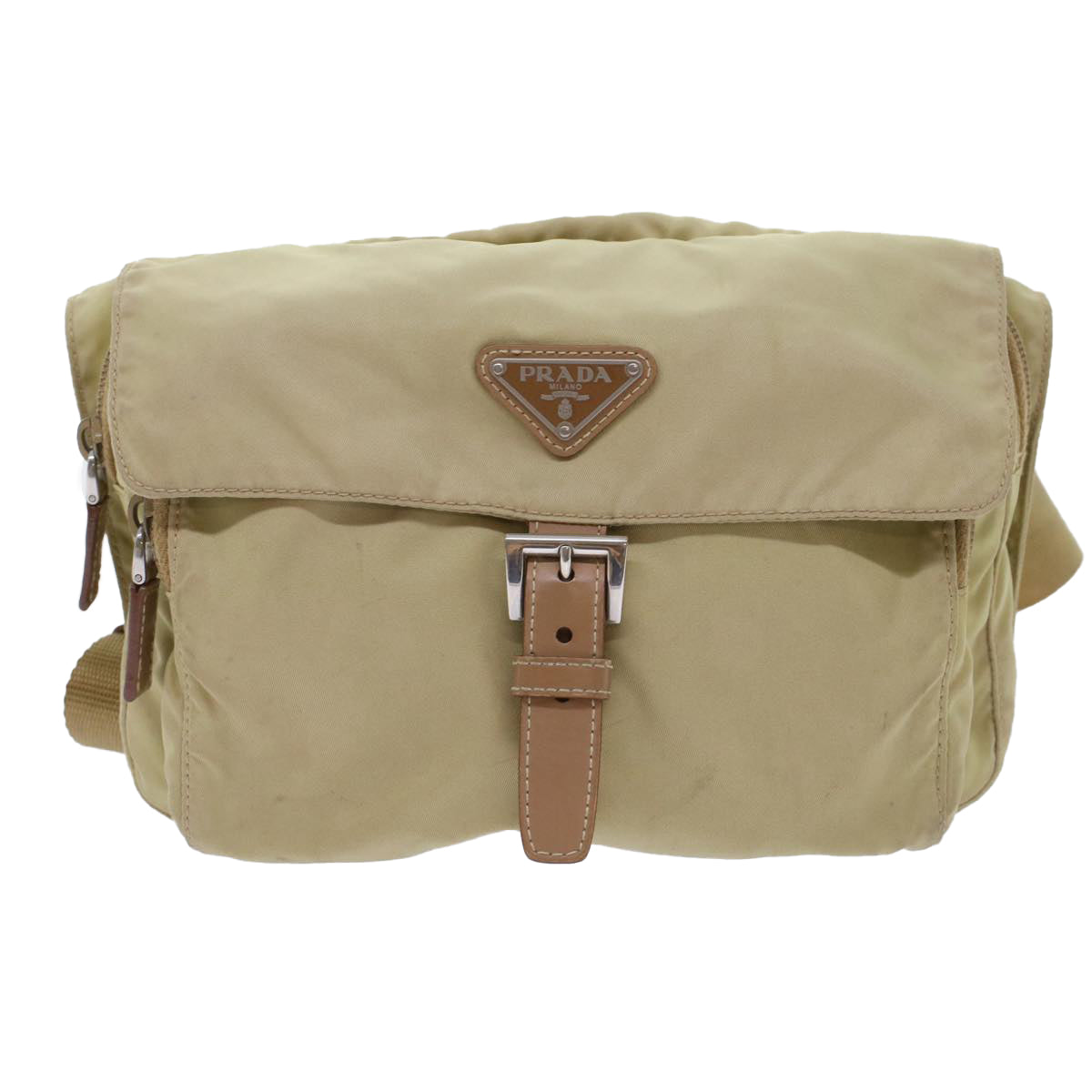 PRADA Shoulder Bag Nylon Beige  48760