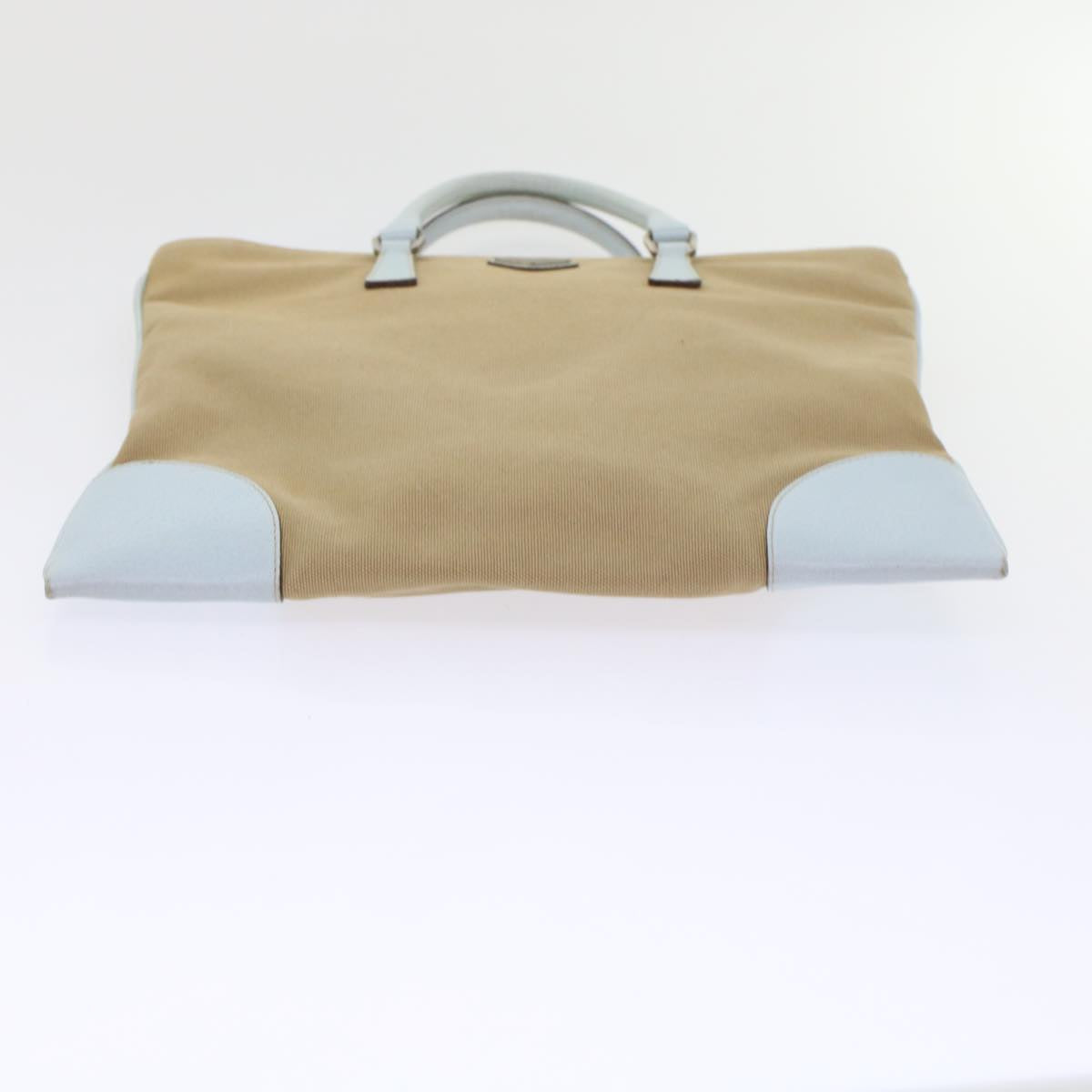 PRADA Tote Bag Canvas Leather Beige  48761