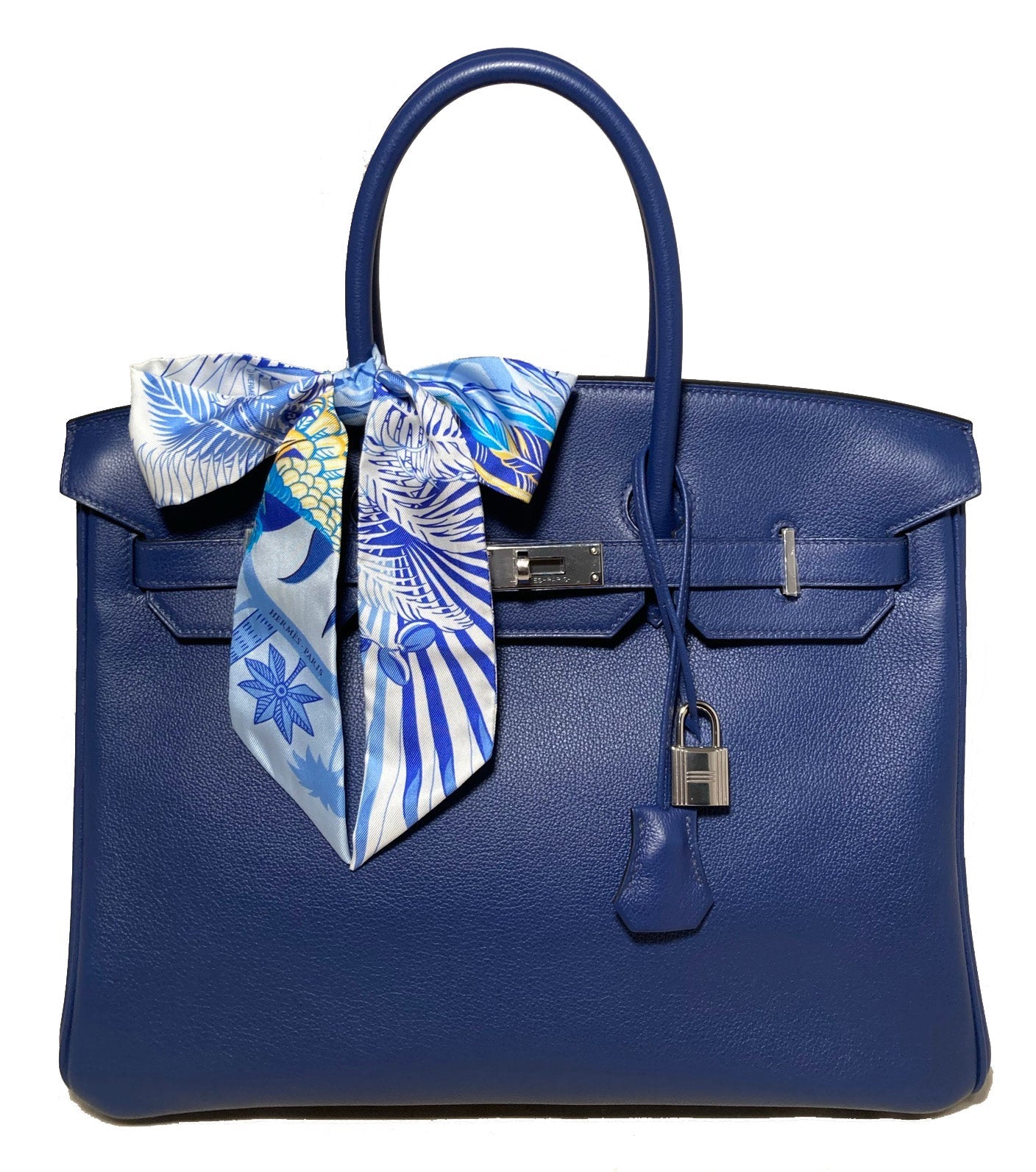 Rare Hermes Blue Sapphire Taurillon Novillo Sea Surf & Fun Birkin 35