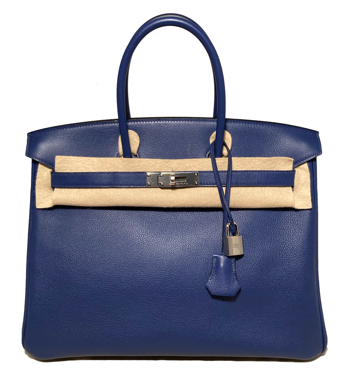 Rare Hermes Blue Sapphire Taurillon Novillo Sea Surf & Fun Birkin 35