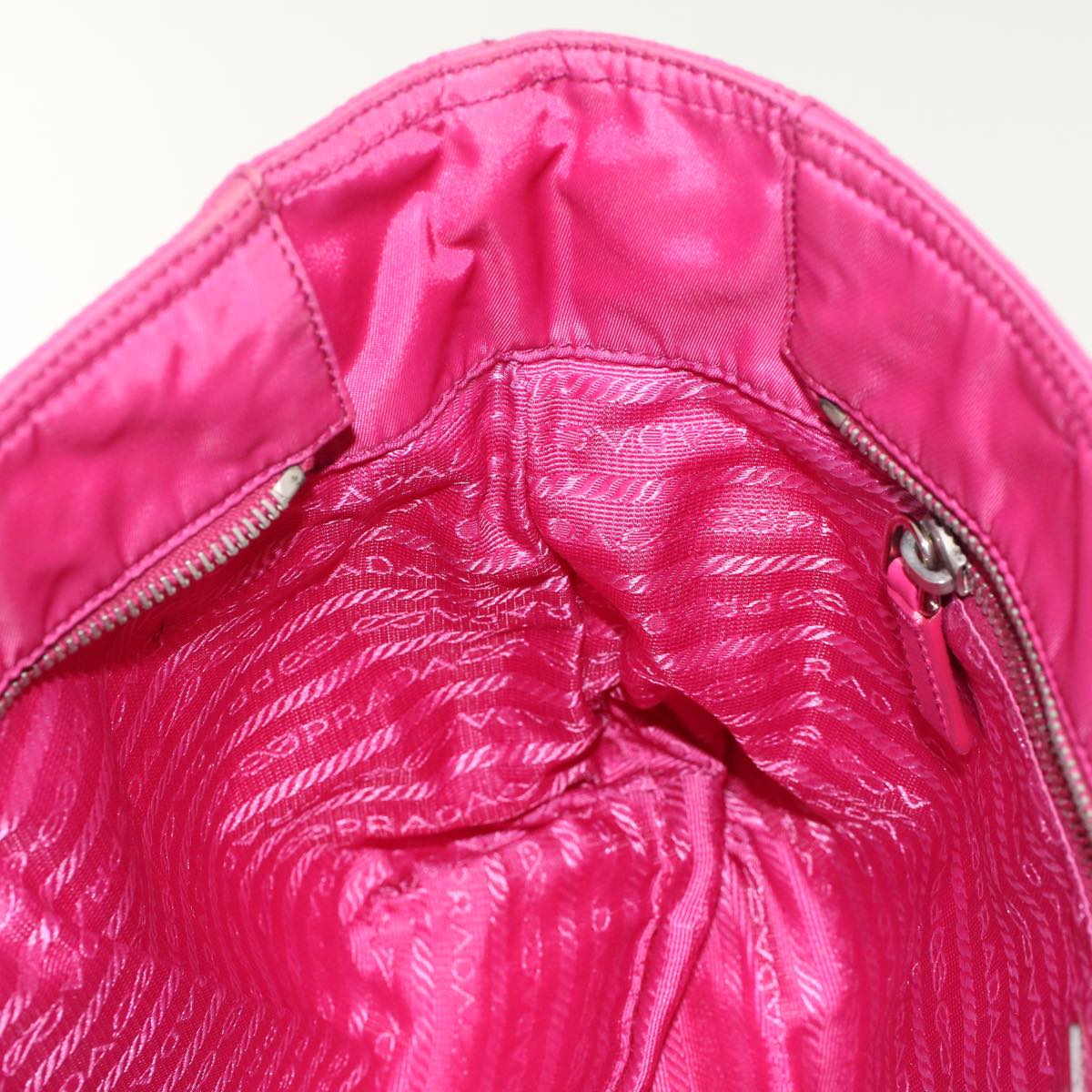 PRADA Hand Bag Nylon Leather Pink  49021