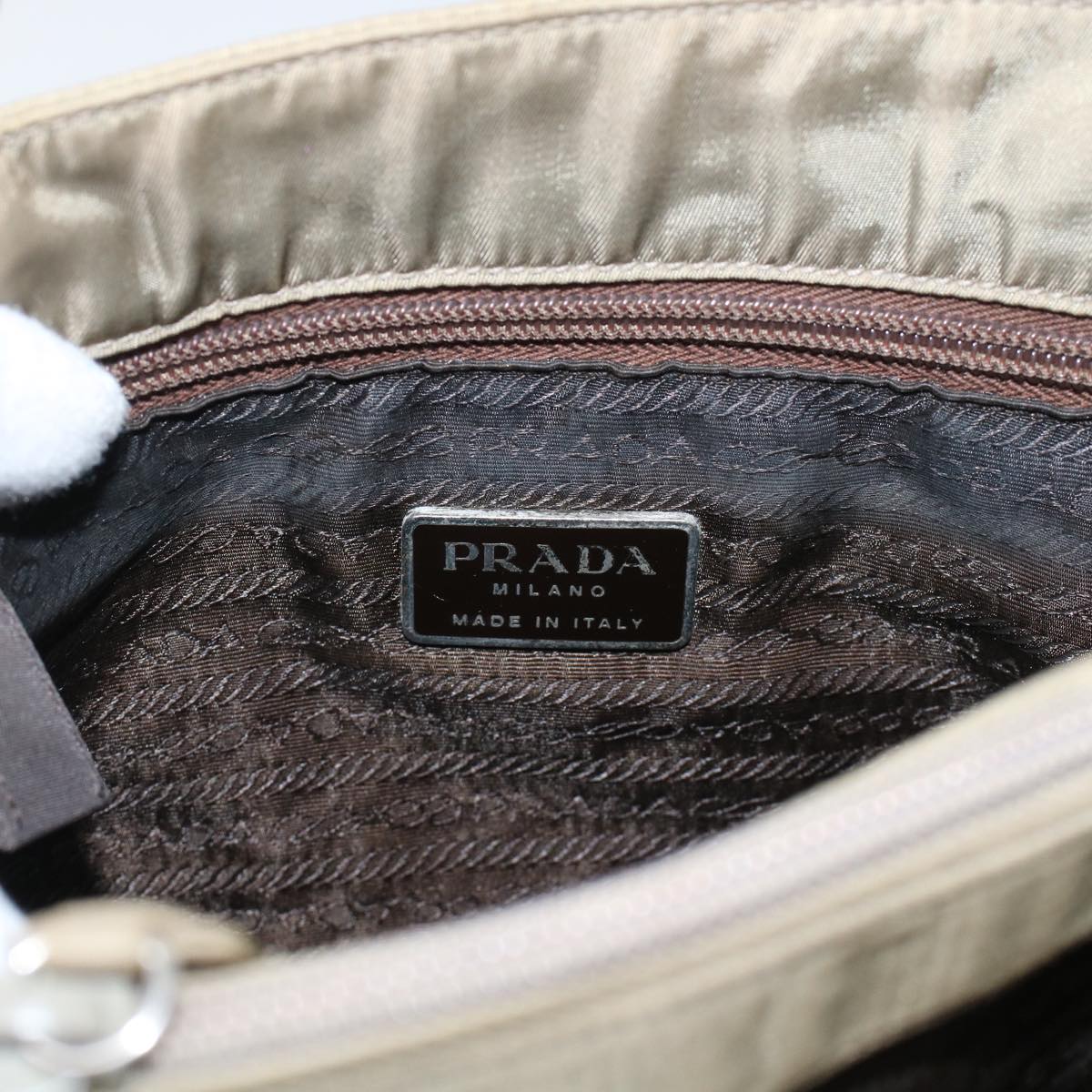 PRADA Tote Bag Nylon Khaki  49025