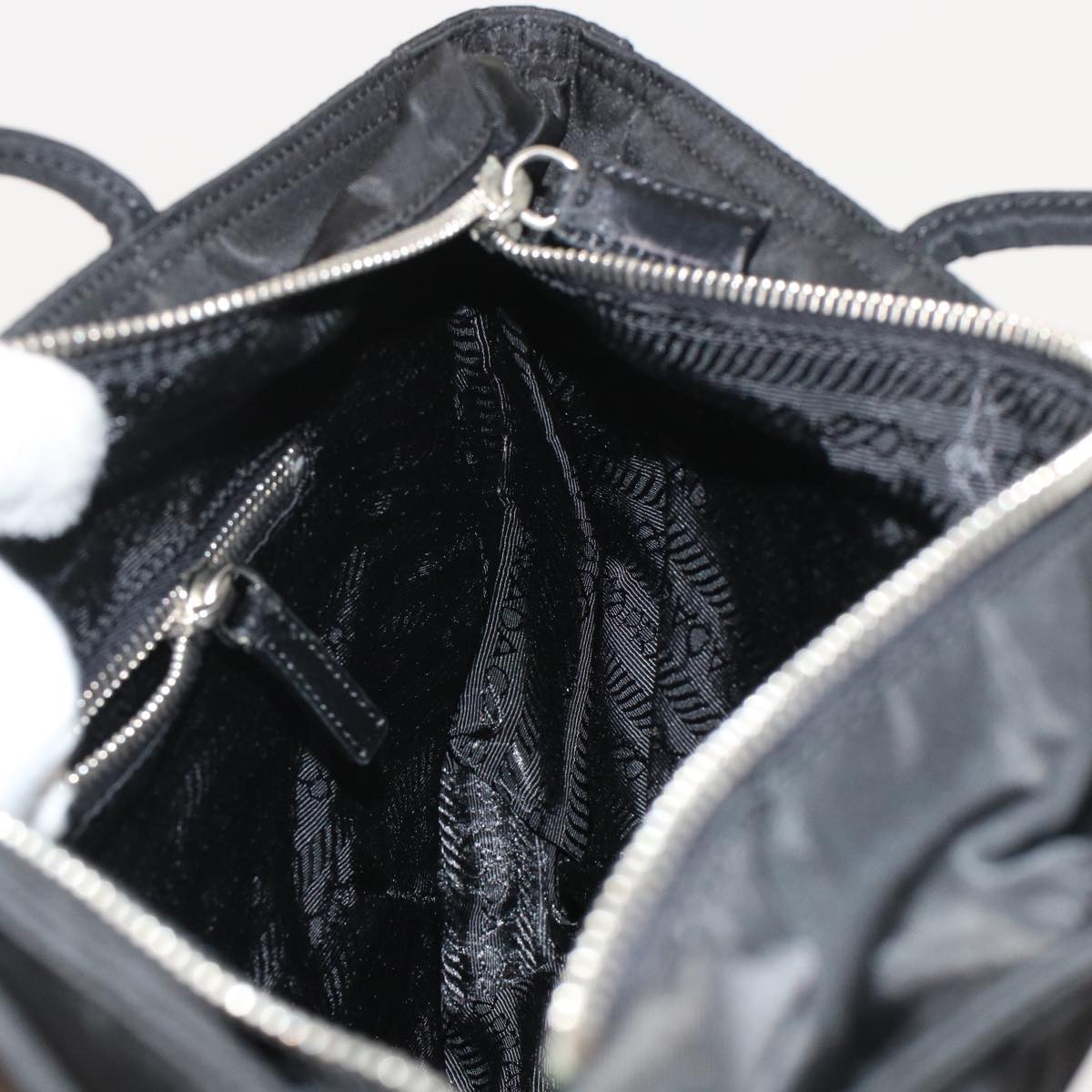 PRADA Hand Bag Nylon Black  49026