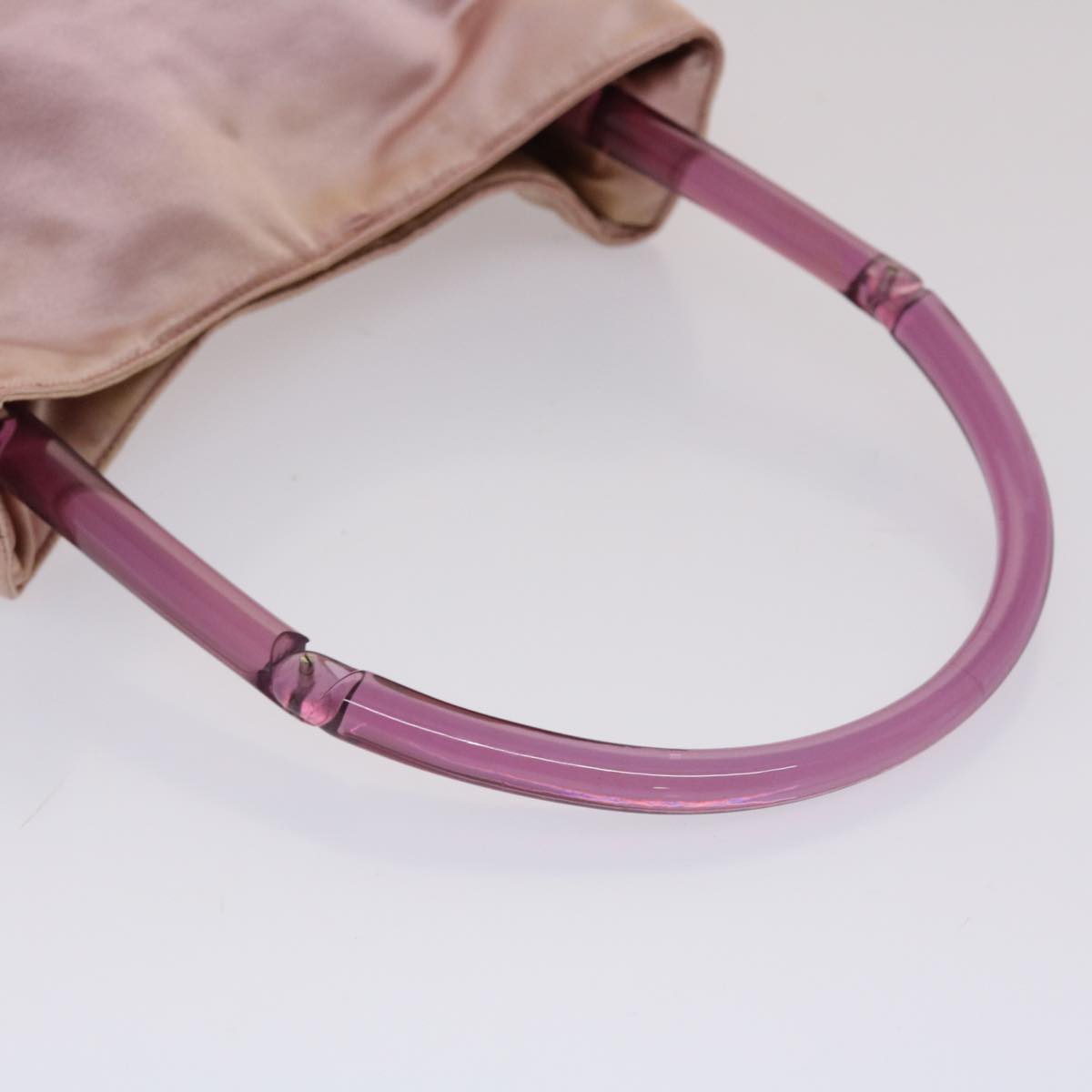 PRADA Hand Bag Satin Pink  49310