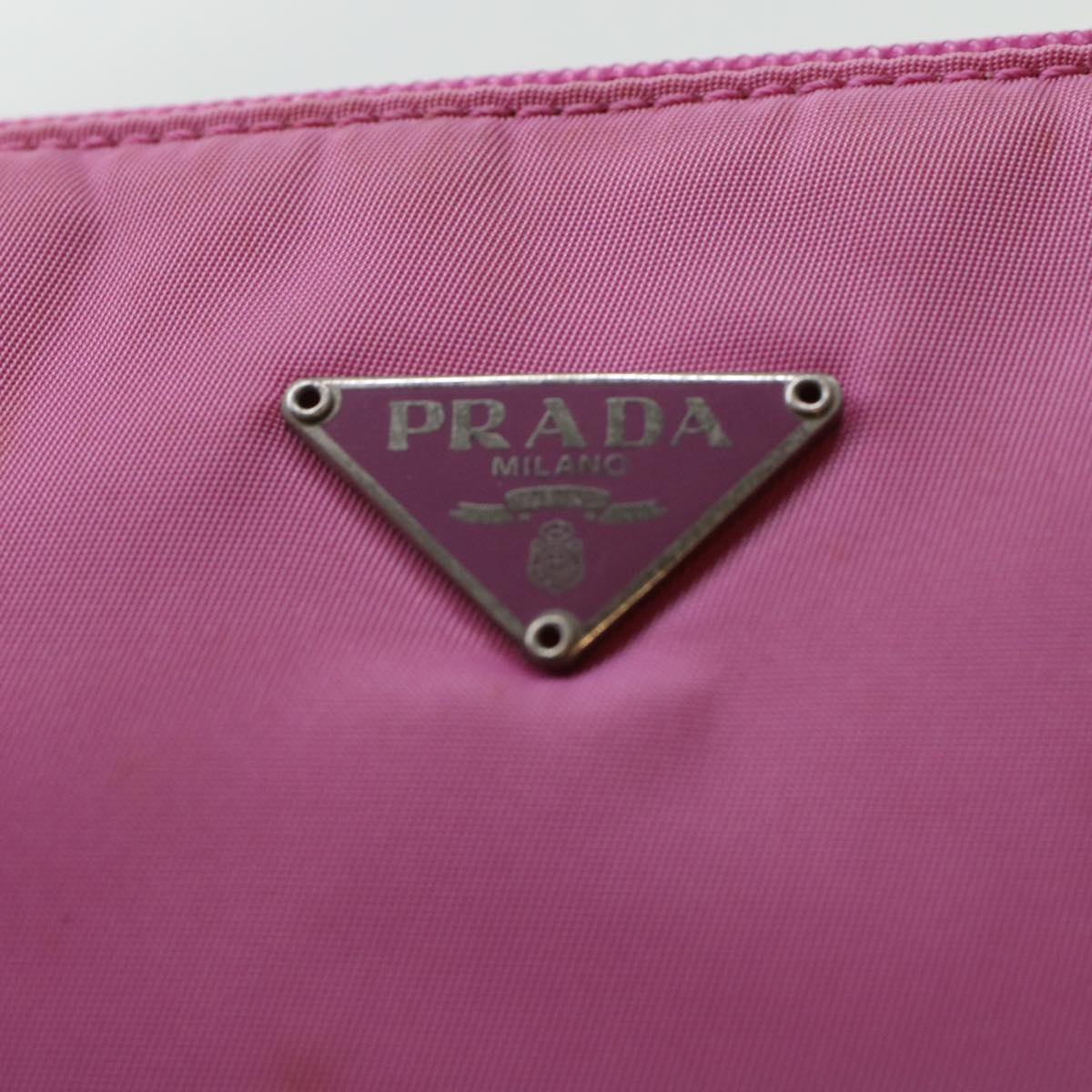 PRADA Accessory Pouch Nylon Pink  49322