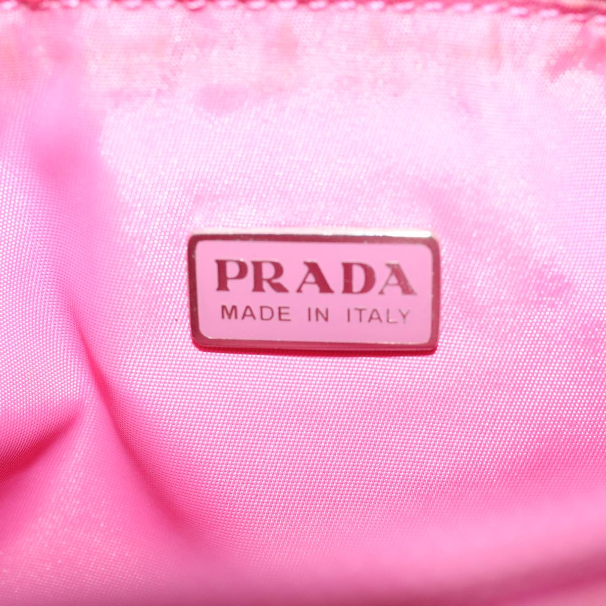 PRADA Accessory Pouch Nylon Pink  49322