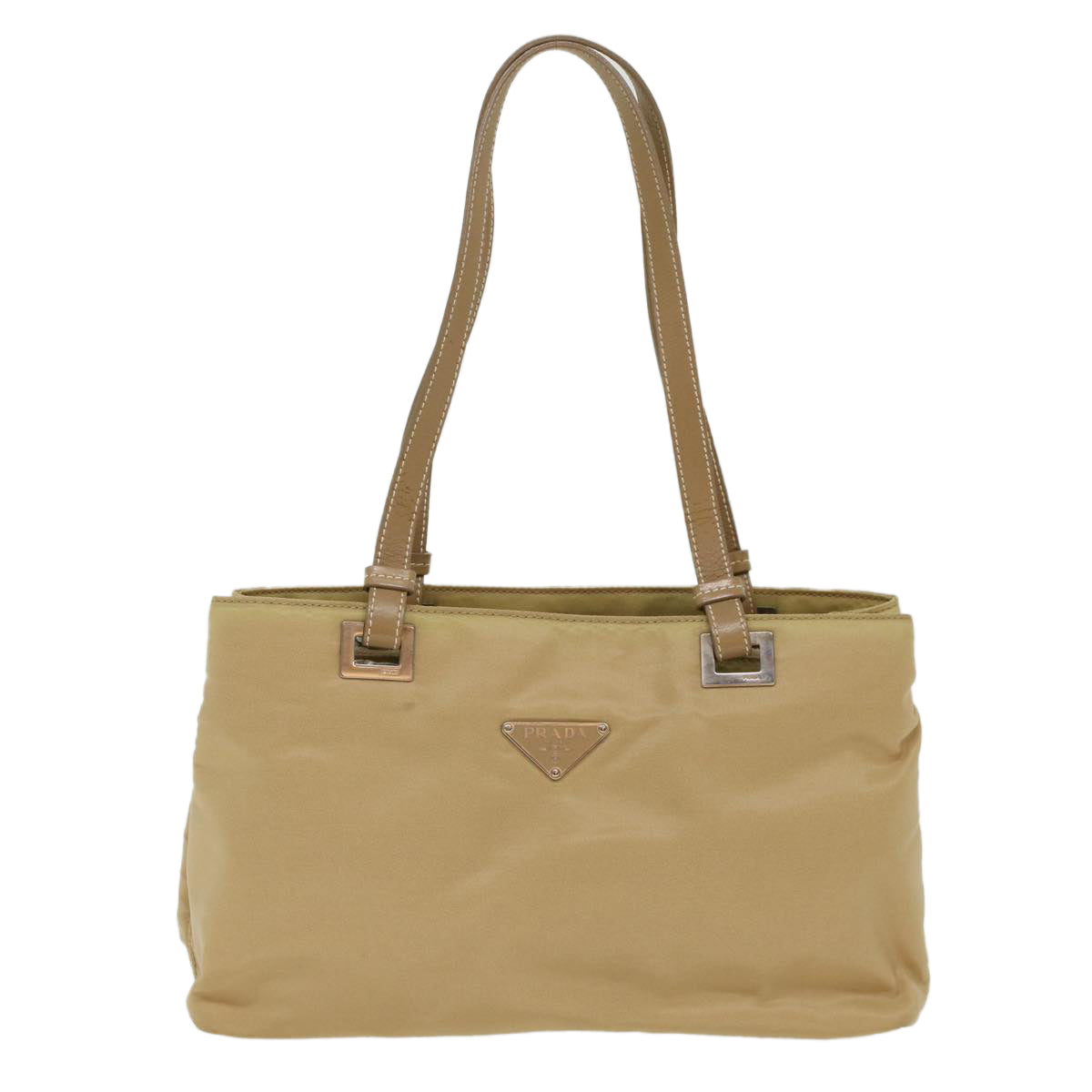 PRADA Hand Bag Nylon Beige  49590