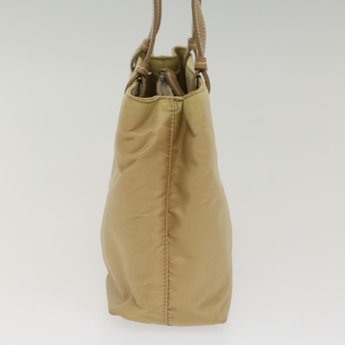 PRADA Hand Bag Nylon Beige  49590