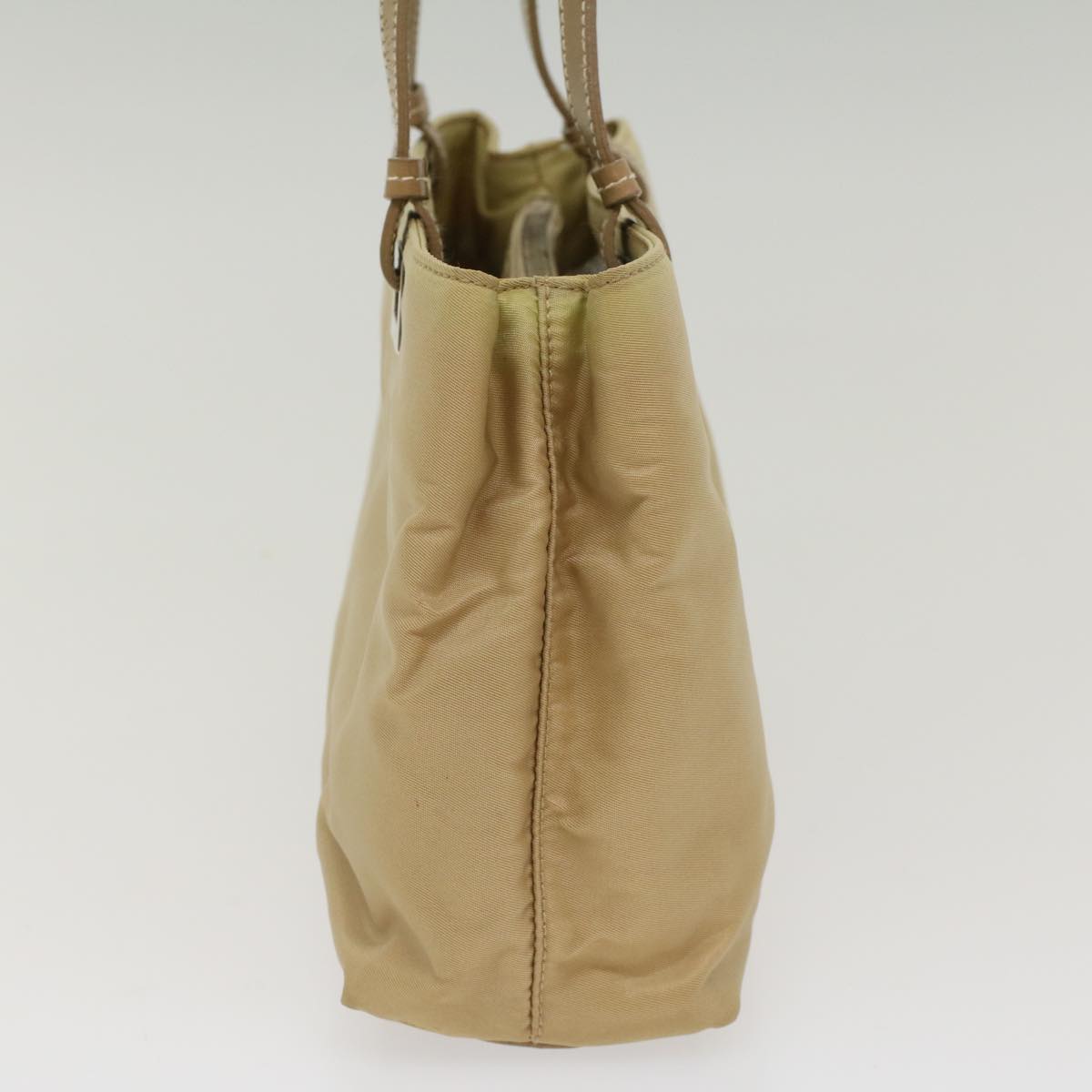 PRADA Hand Bag Nylon Beige  49590