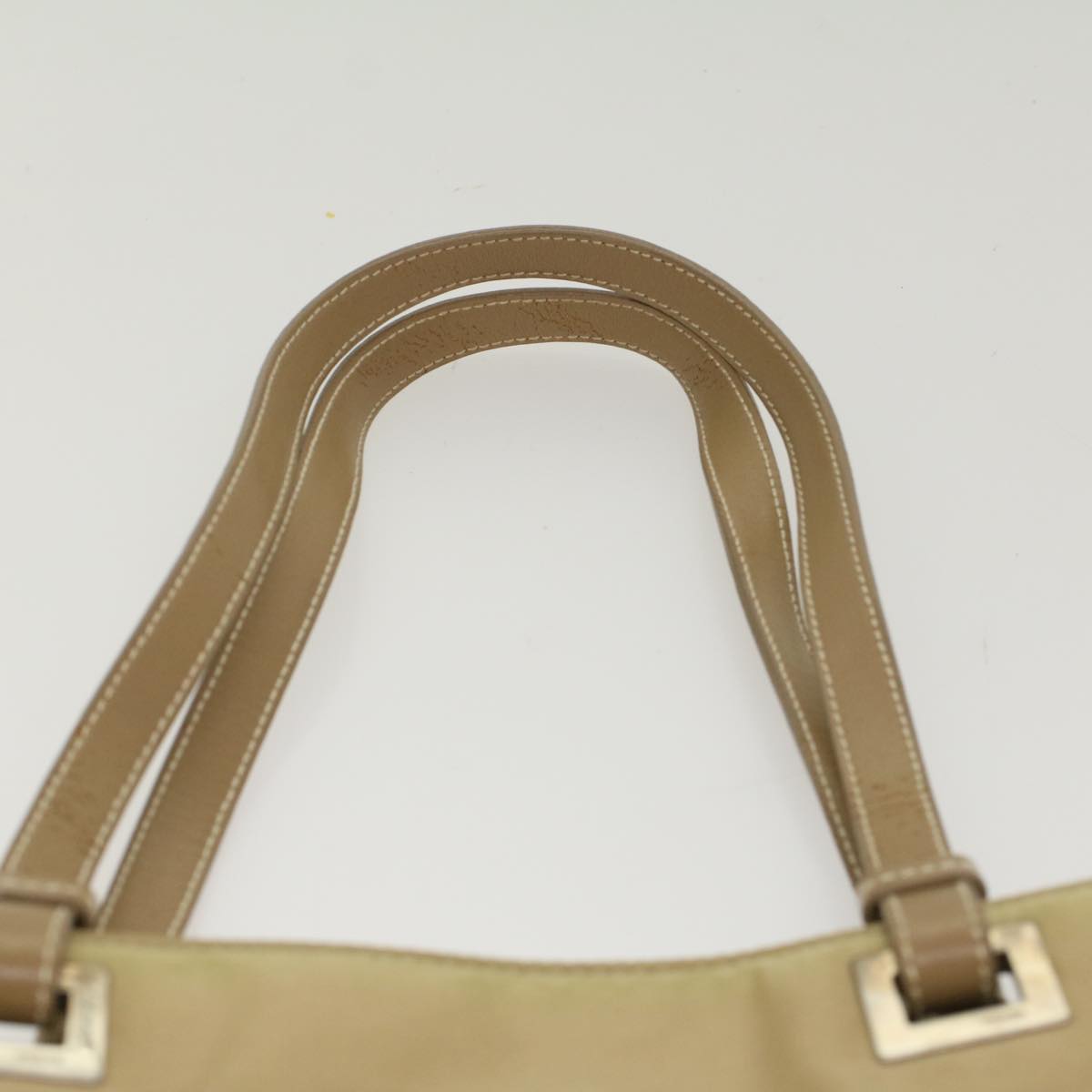 PRADA Hand Bag Nylon Beige  49590