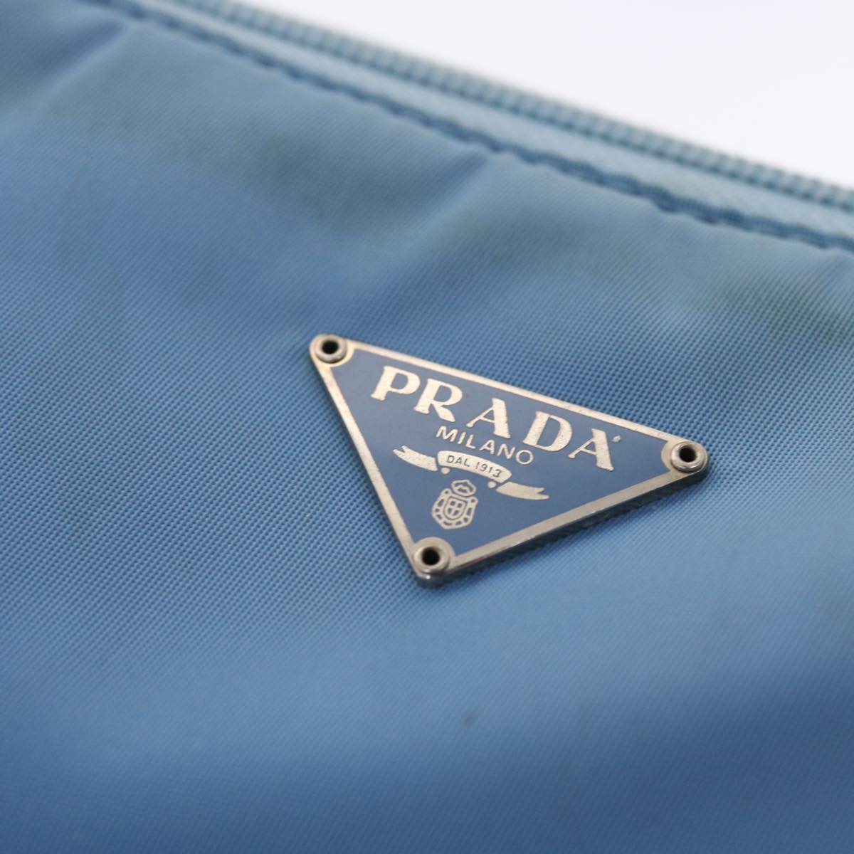 PRADA Accessory Pouch Nylon Light Blue  49774