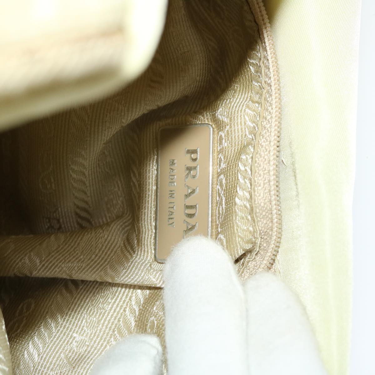 PRADA Tote Bag Nylon Cream  49819