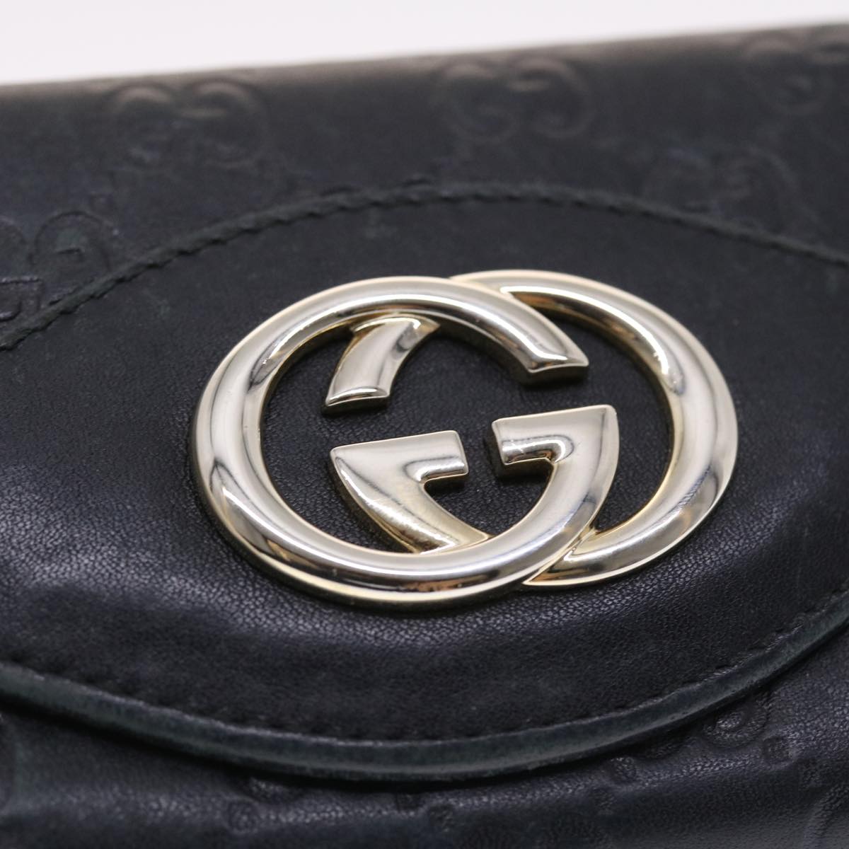 GUCCI GG Canvas ssima Long Wallet Black  49845