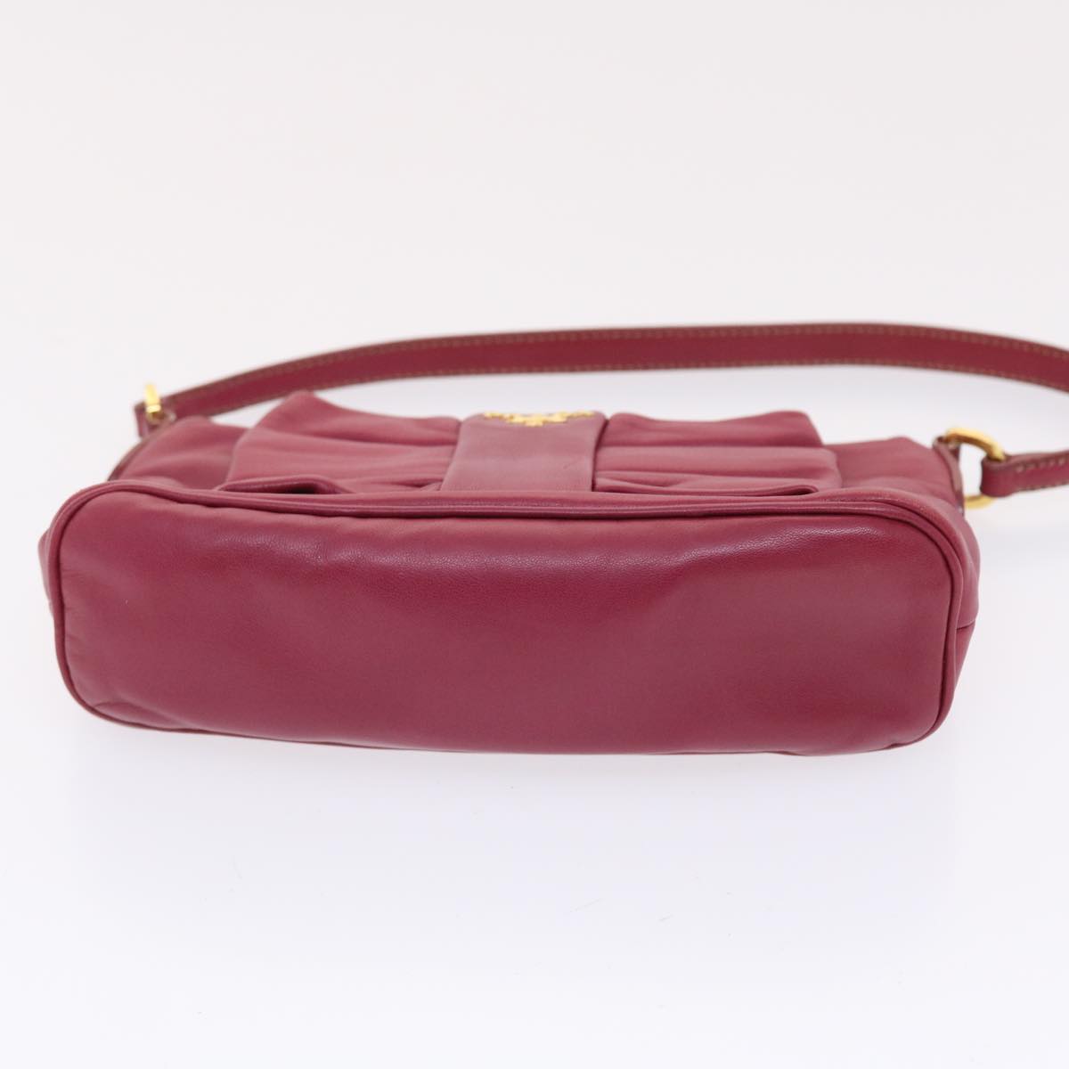 PRADA Ribbon Accessory Pouch Leather Pink  49999