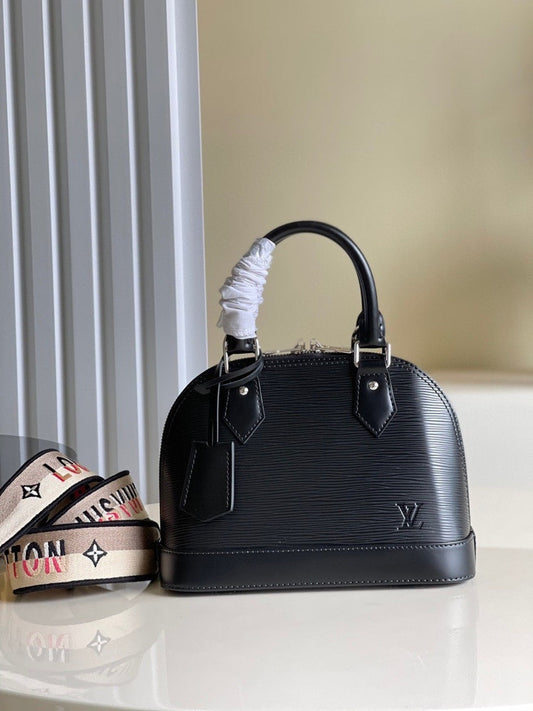 LV Alma BB Monogram Blossoms Black For Women, Shoulder And Crossbody Bags 9.3in/23.5cm LV M59217