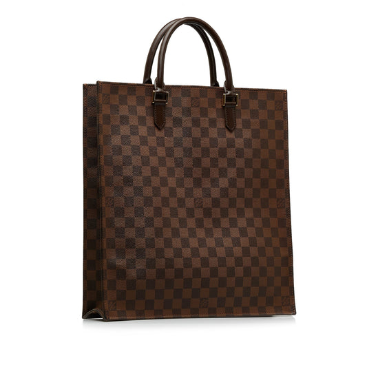 LOUIS VUITTON Damier Ebene Sac Plat Tote Bag