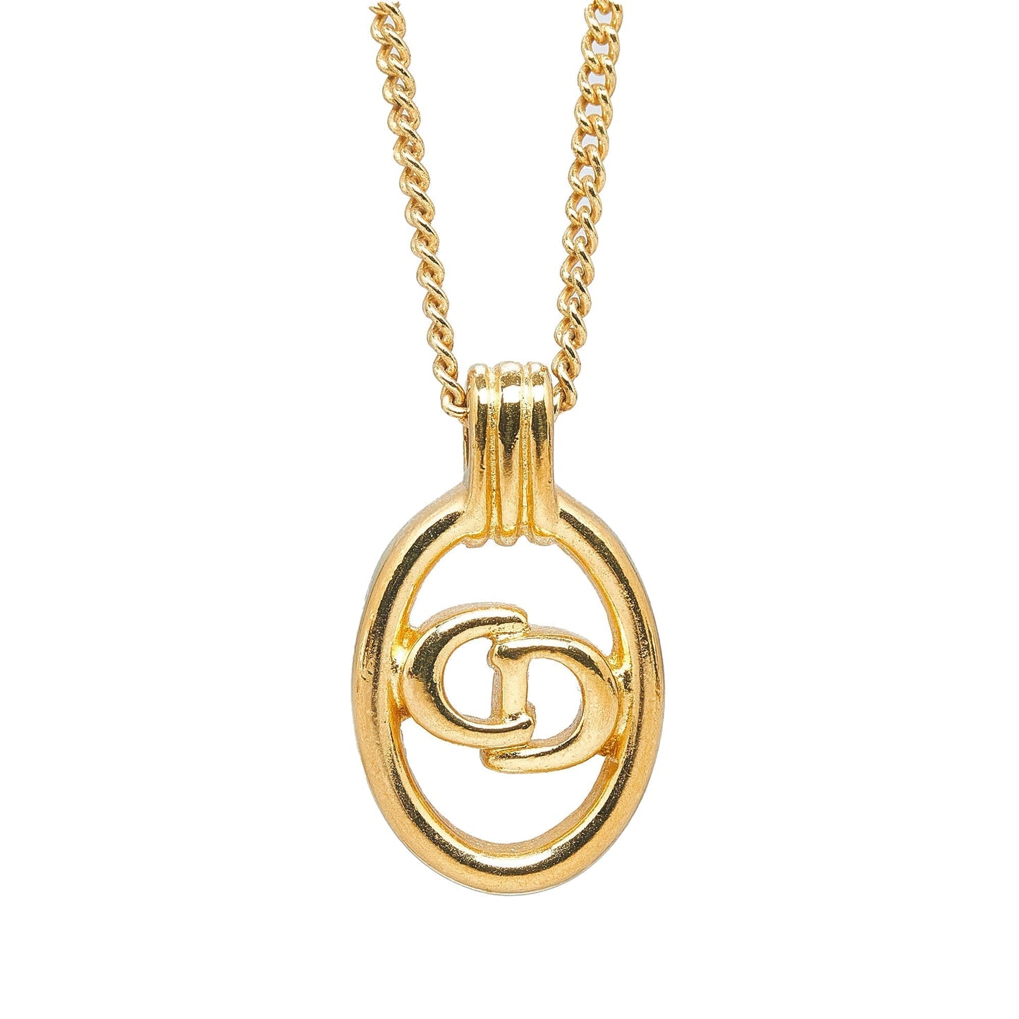 DIOR Gold-Tone Pendant Necklace Costume Necklace