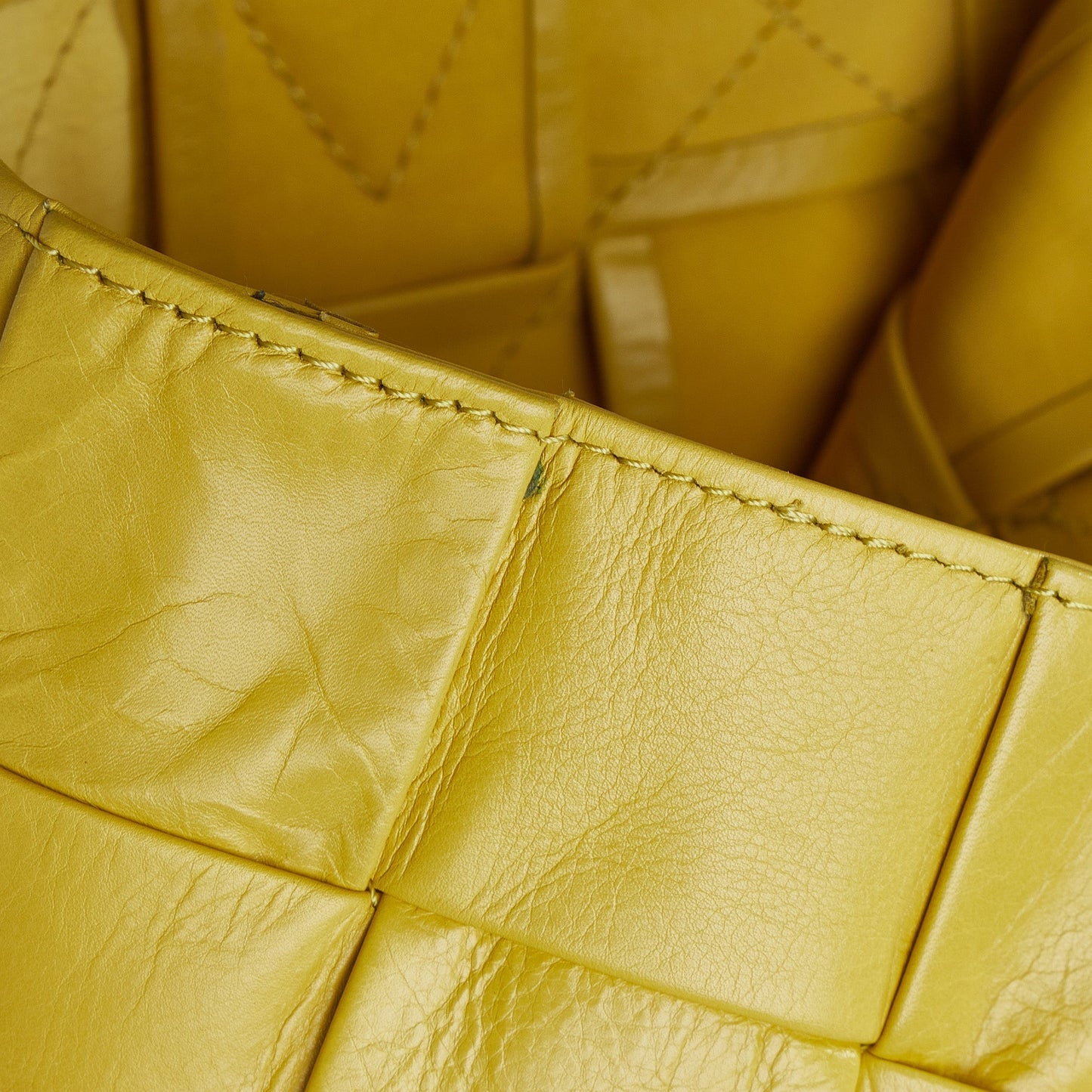 Yellow Bottega Veneta Maxi Intrecciato Cassette Tote Bag