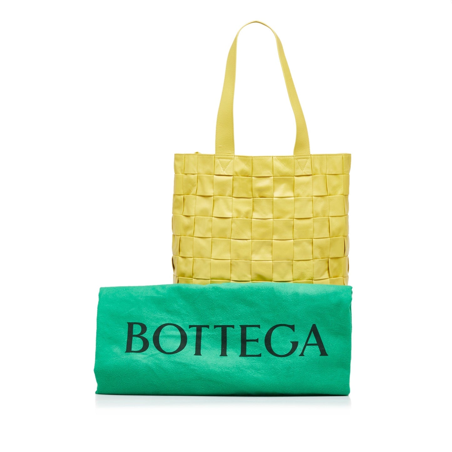 Yellow Bottega Veneta Maxi Intrecciato Cassette Tote Bag