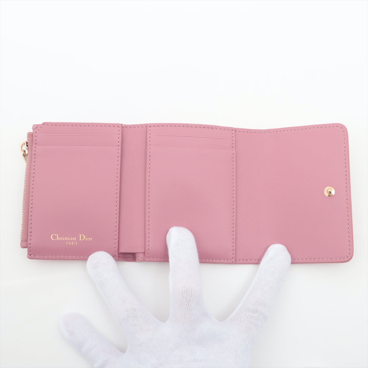 Dior Montaigne Leather Wallet Pink