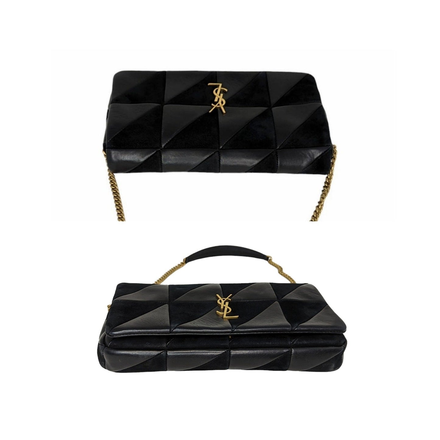 Saint Laurent YSL Lambskin Suede Patchwork Small Jamie Bag