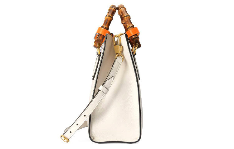 (WMNS) GUCCI Diana Series Tote Leather SingleShoulderMessengerHandholdBag SmallSize White 660195-17QDT-9060