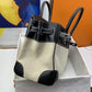 HM Birkin Nata Swift BiColor For Women Silver Toned Hardware 11.8in/30cm