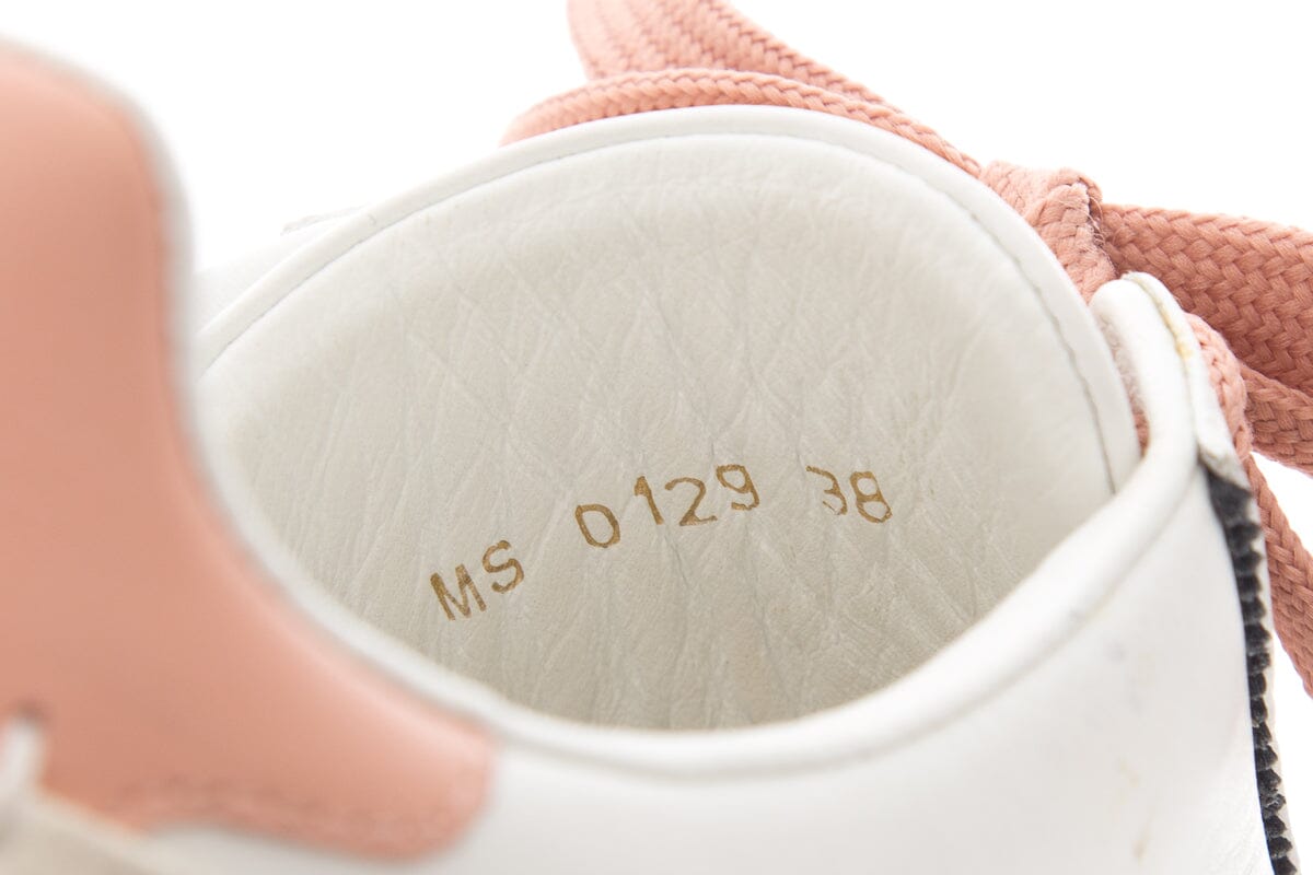 Louis Vuitton Frontrow White & Pink Calfskin Leather Sneakers SZ 38