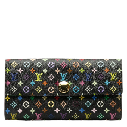 Louis Vuitton Monogram Multicolor M93533 Long Wallet PVC/Ledger Black Black