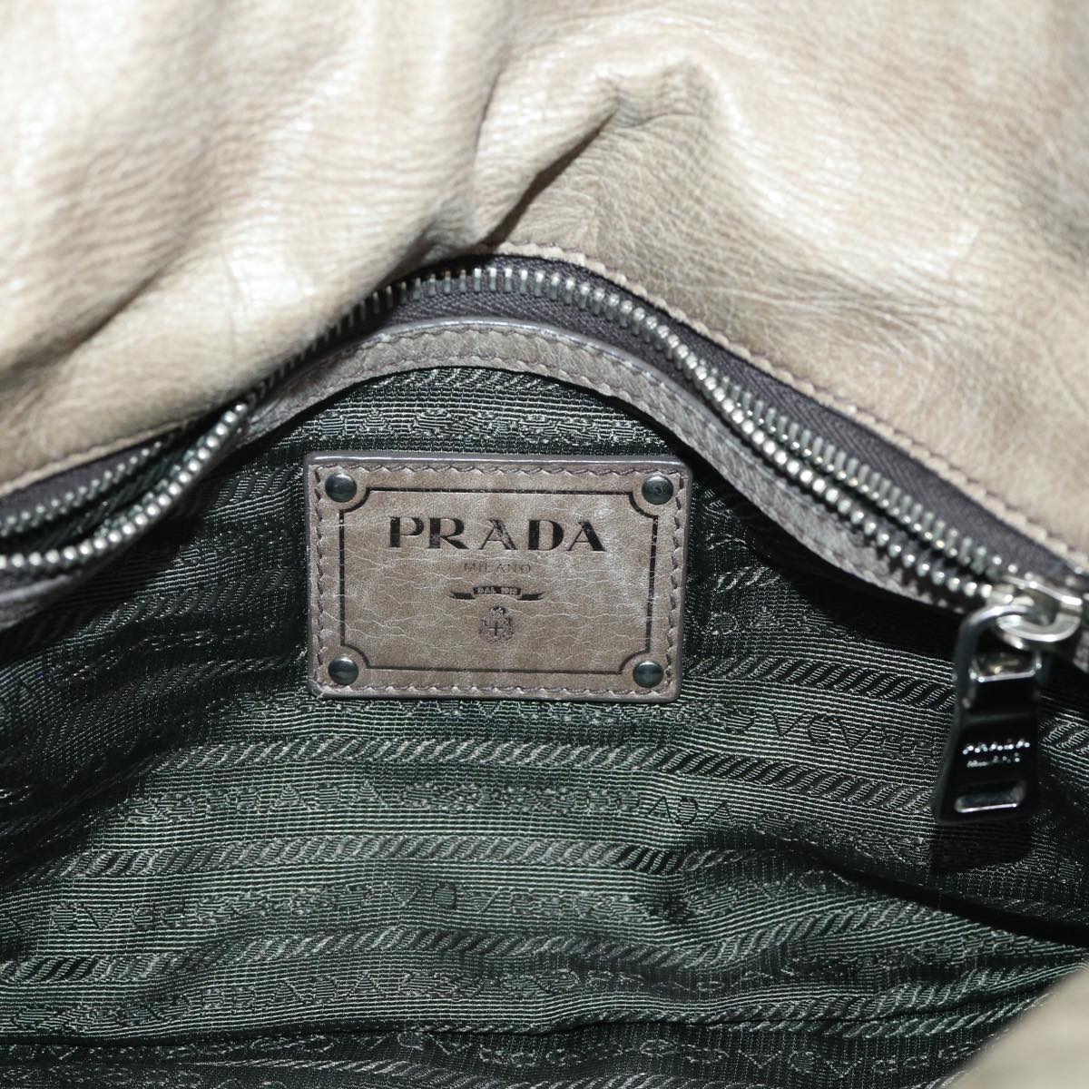 PRADA Chain Hand Bag Nylon Leather Green  50152