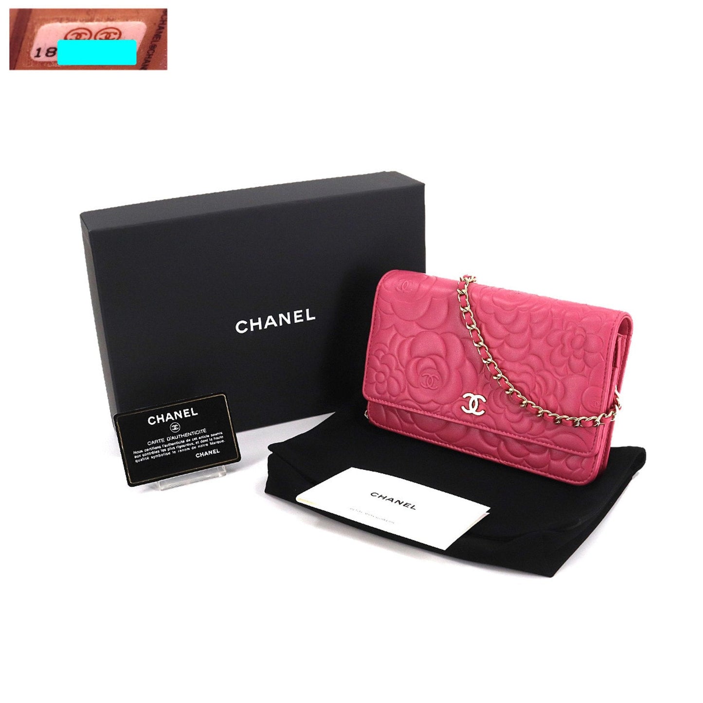 Chanel Pink Leather Camellia wallet accessories