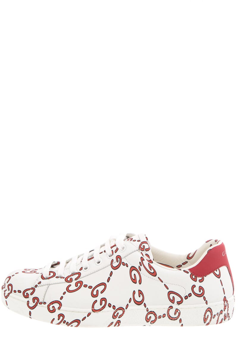 Gucci Ace GG White & Red Sneakers SZ 7.5