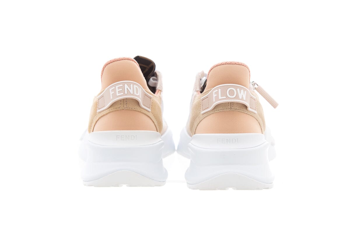 Fendi Flow Tan & Pink Sneakers SZ 37